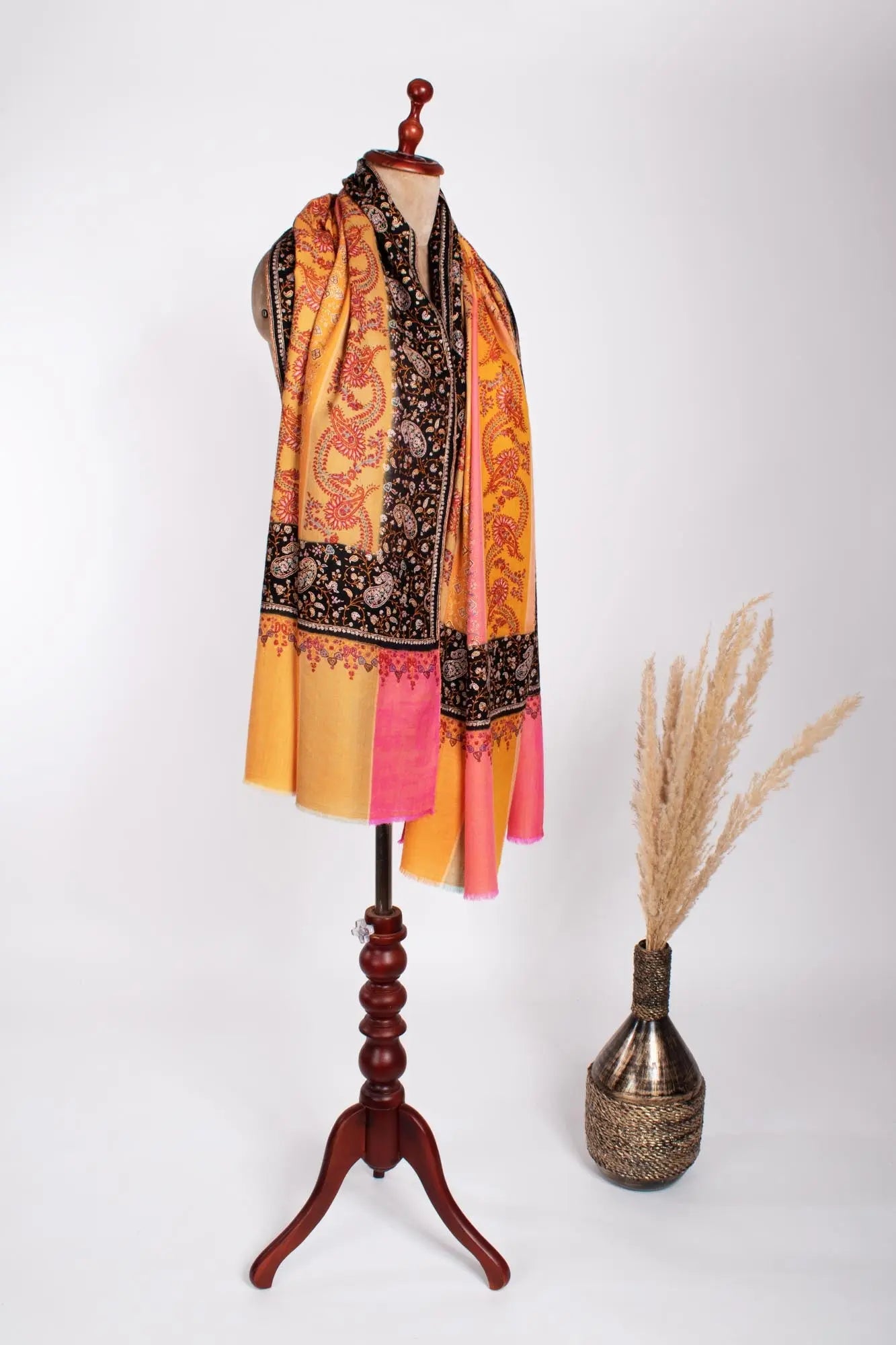 8 Color Stripe Artistic Kashmiri Pashmina - SALTASH Shahkaar