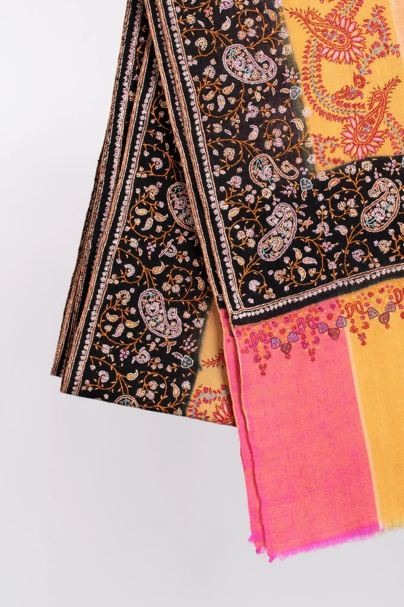 8 Color Stripe Artistic Kashmiri Pashmina - SALTASH Shahkaar