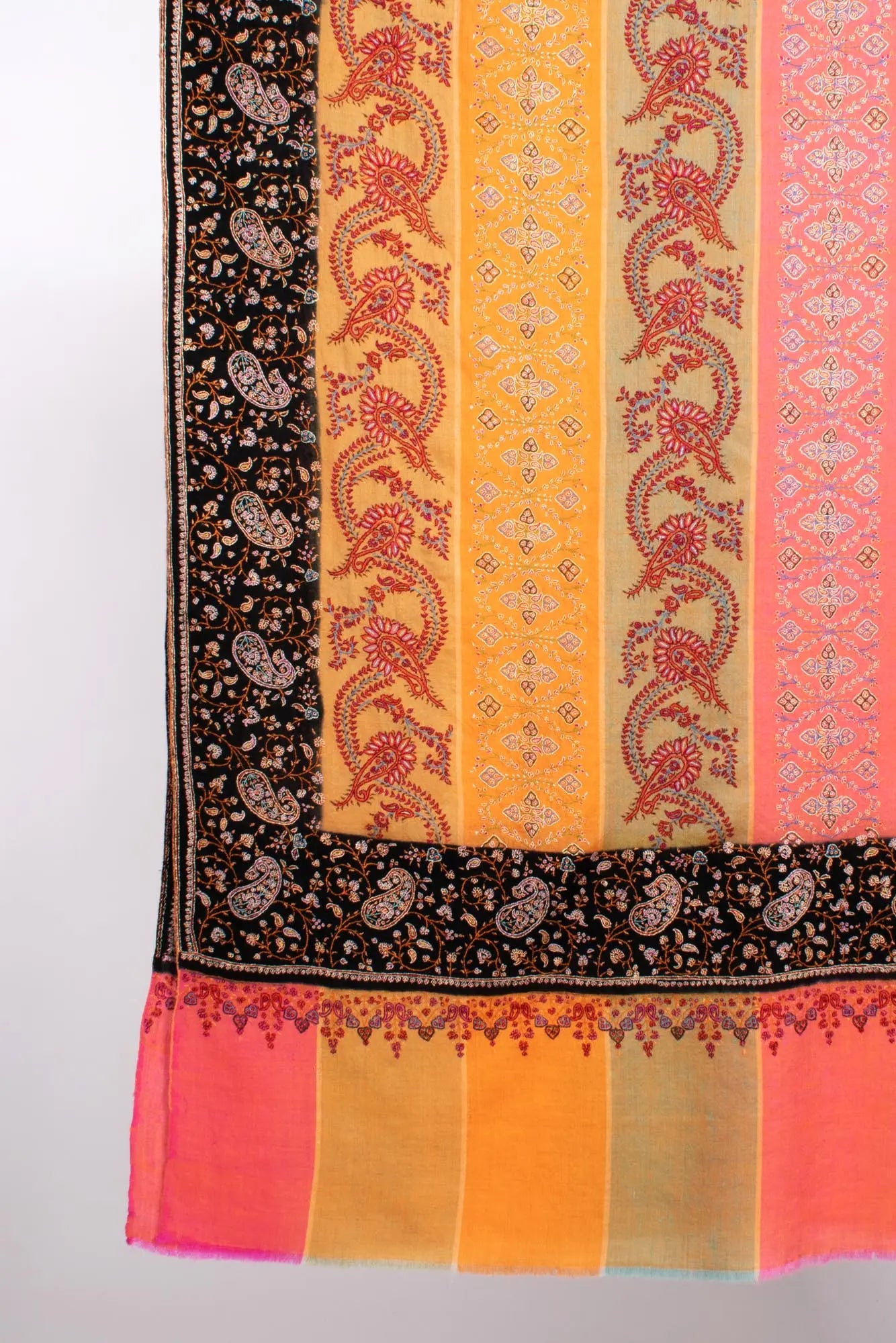 8 Color Stripe Artistic Kashmiri Pashmina - SALTASH Shahkaar