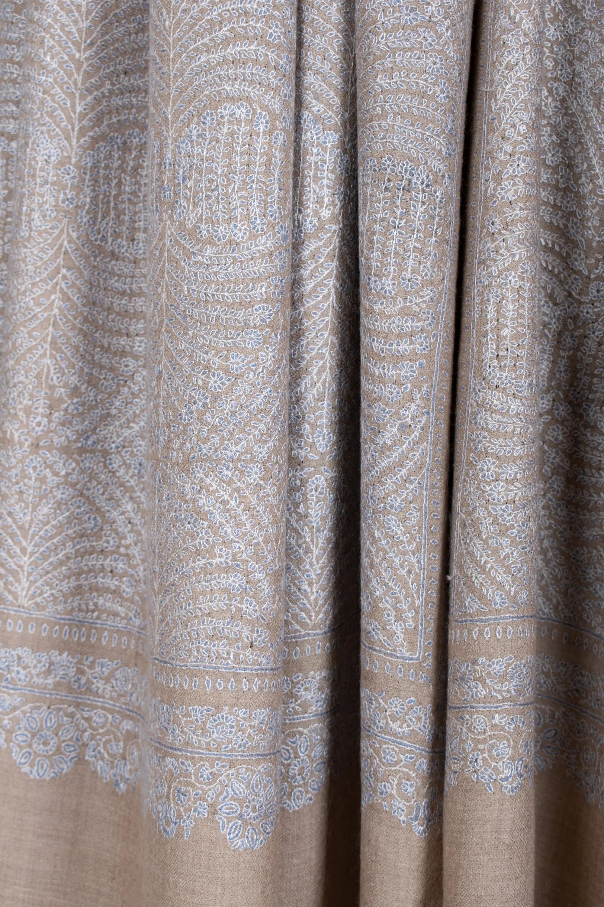 Alia Embroidered Pashmina Shawl, Elegant Kashmiri Wrap, 40x80" Shahkaar