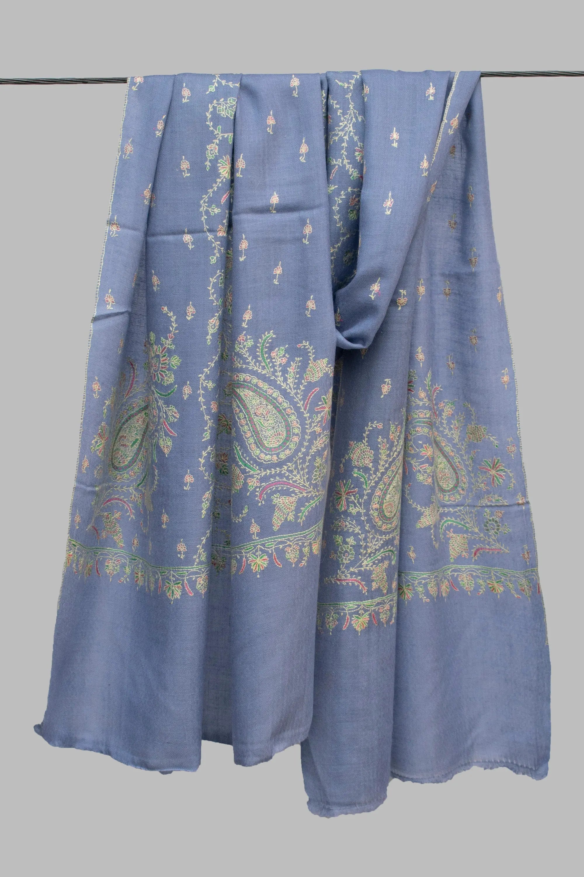 An Elegant Pashmina Scarf Wrap Shawl | Hand Embroidered | Handwoven Cashmere Shahkaar