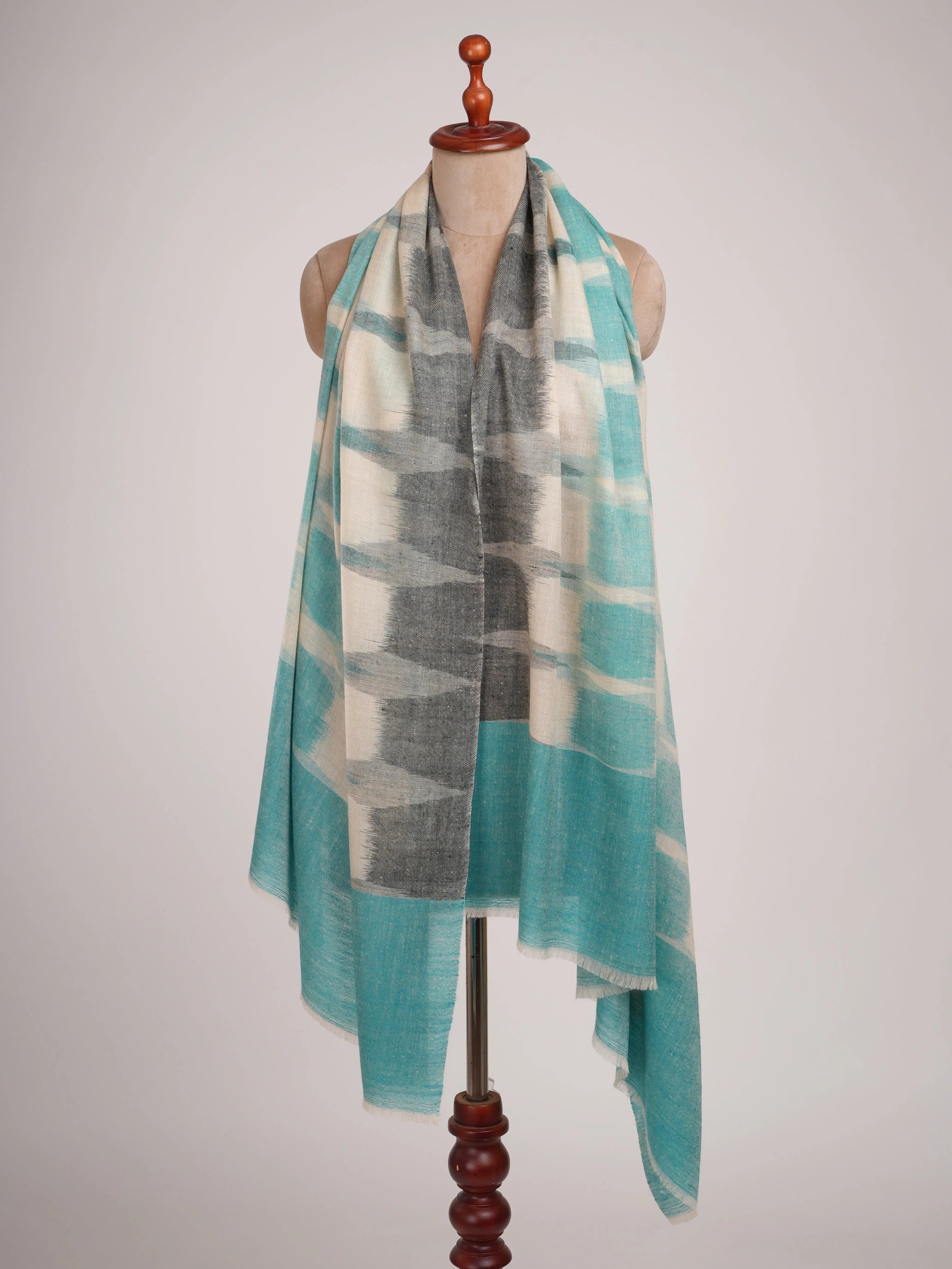 Artic Blue Handwoven Pashmina Shawl Shahkaar