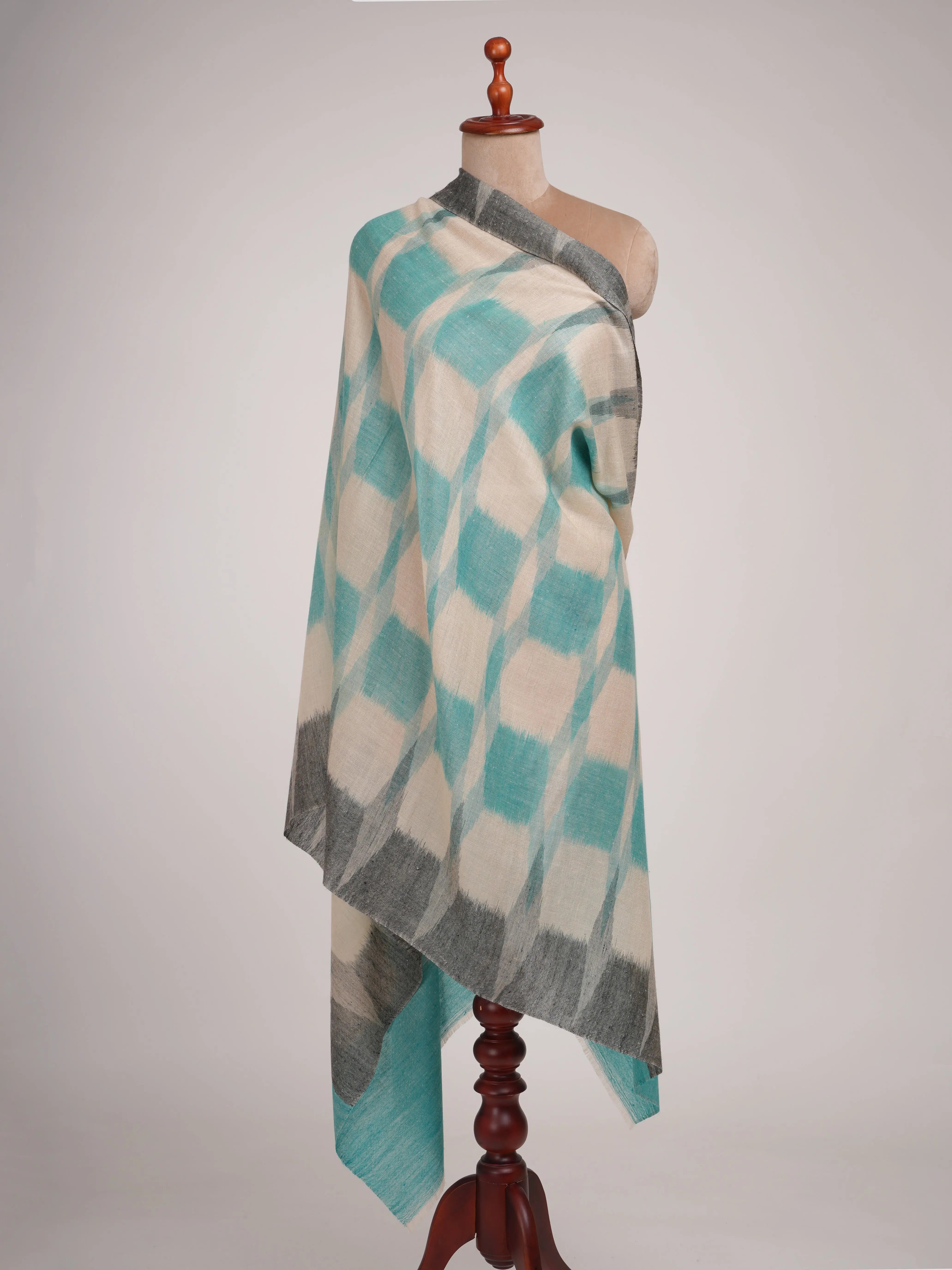 Artic Blue Handwoven Pashmina Shawl Shahkaar