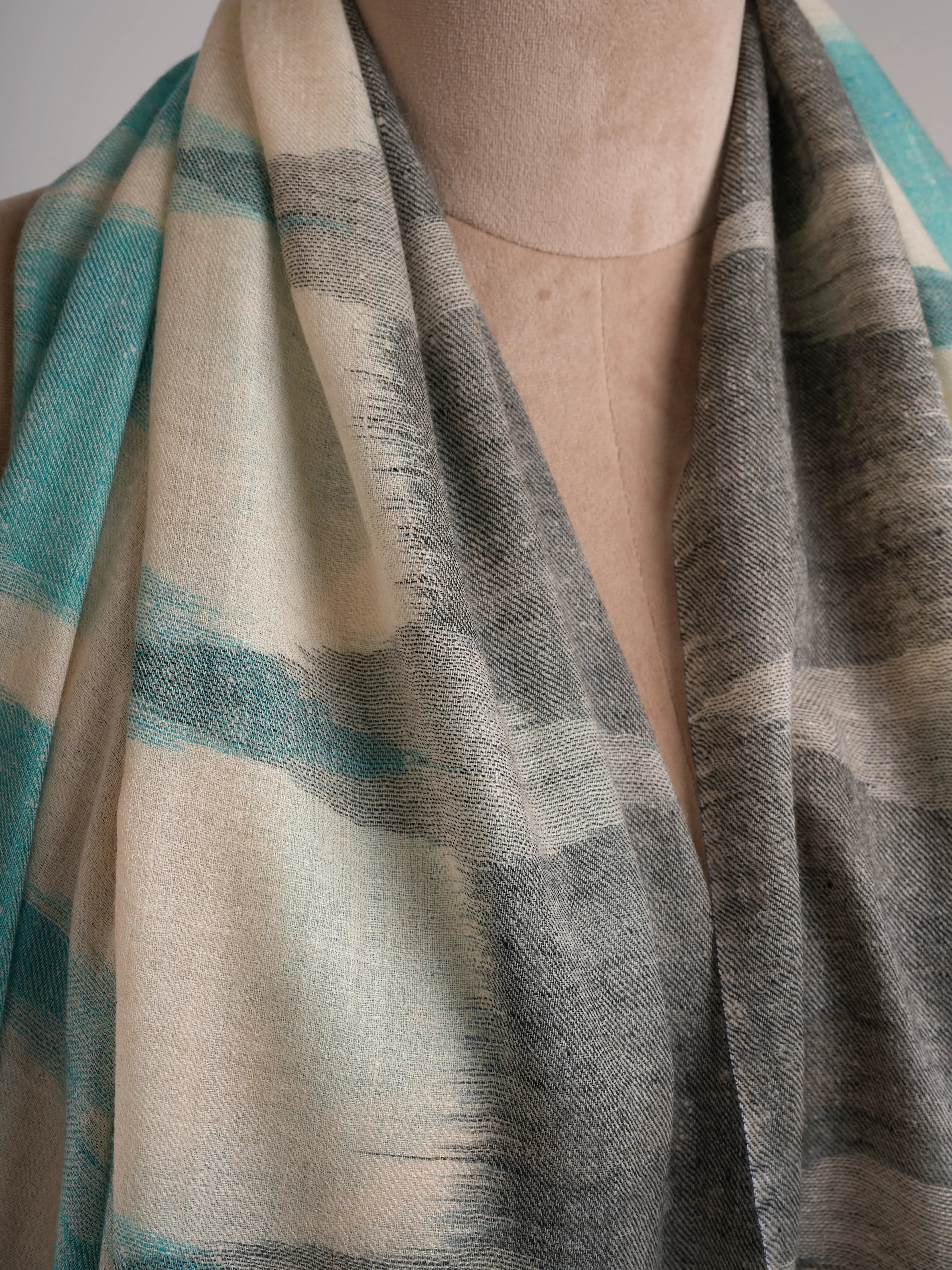 Artic Blue Handwoven Pashmina Shawl Shahkaar