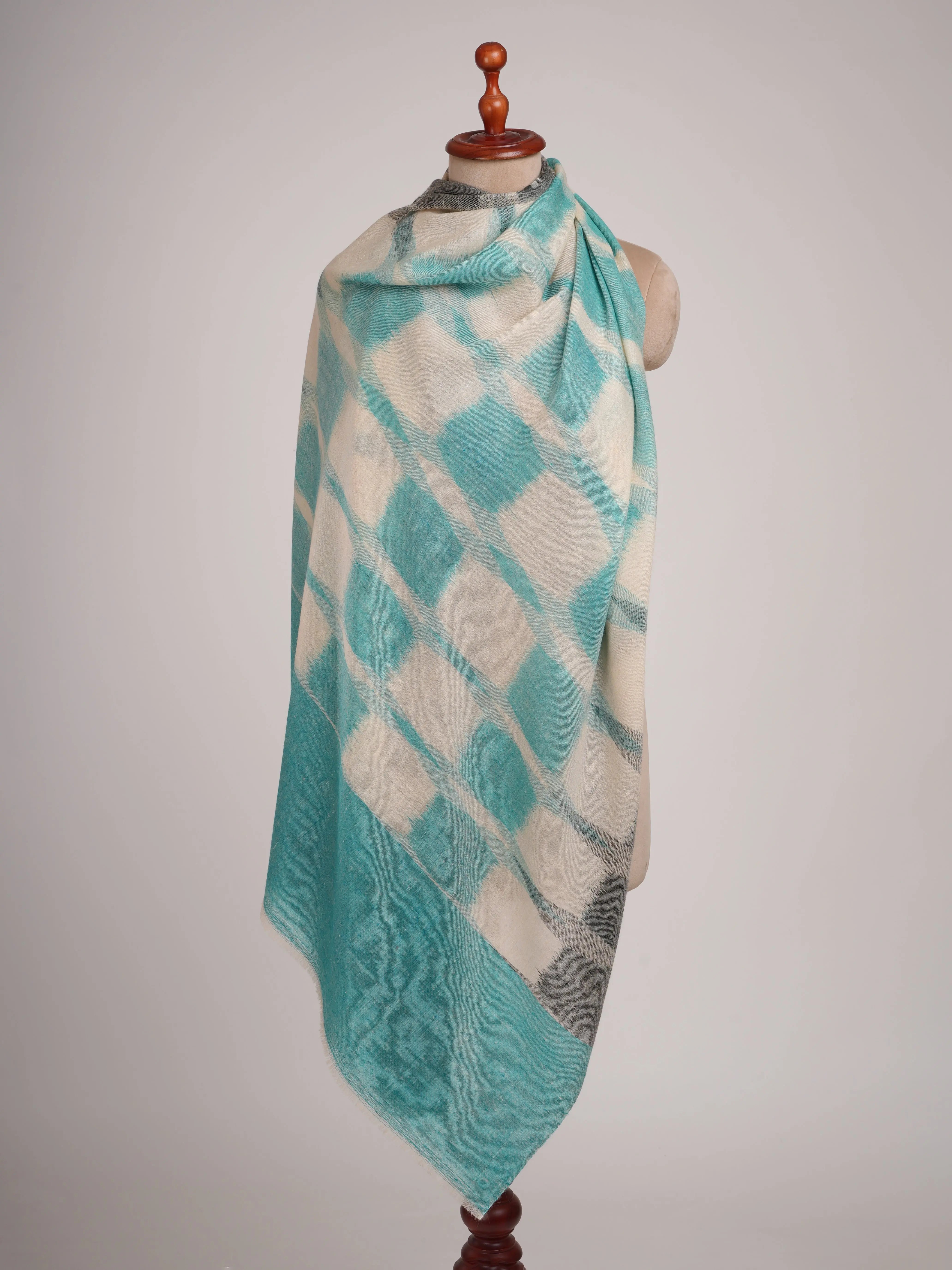 Artic Blue Handwoven Pashmina Shawl Shahkaar