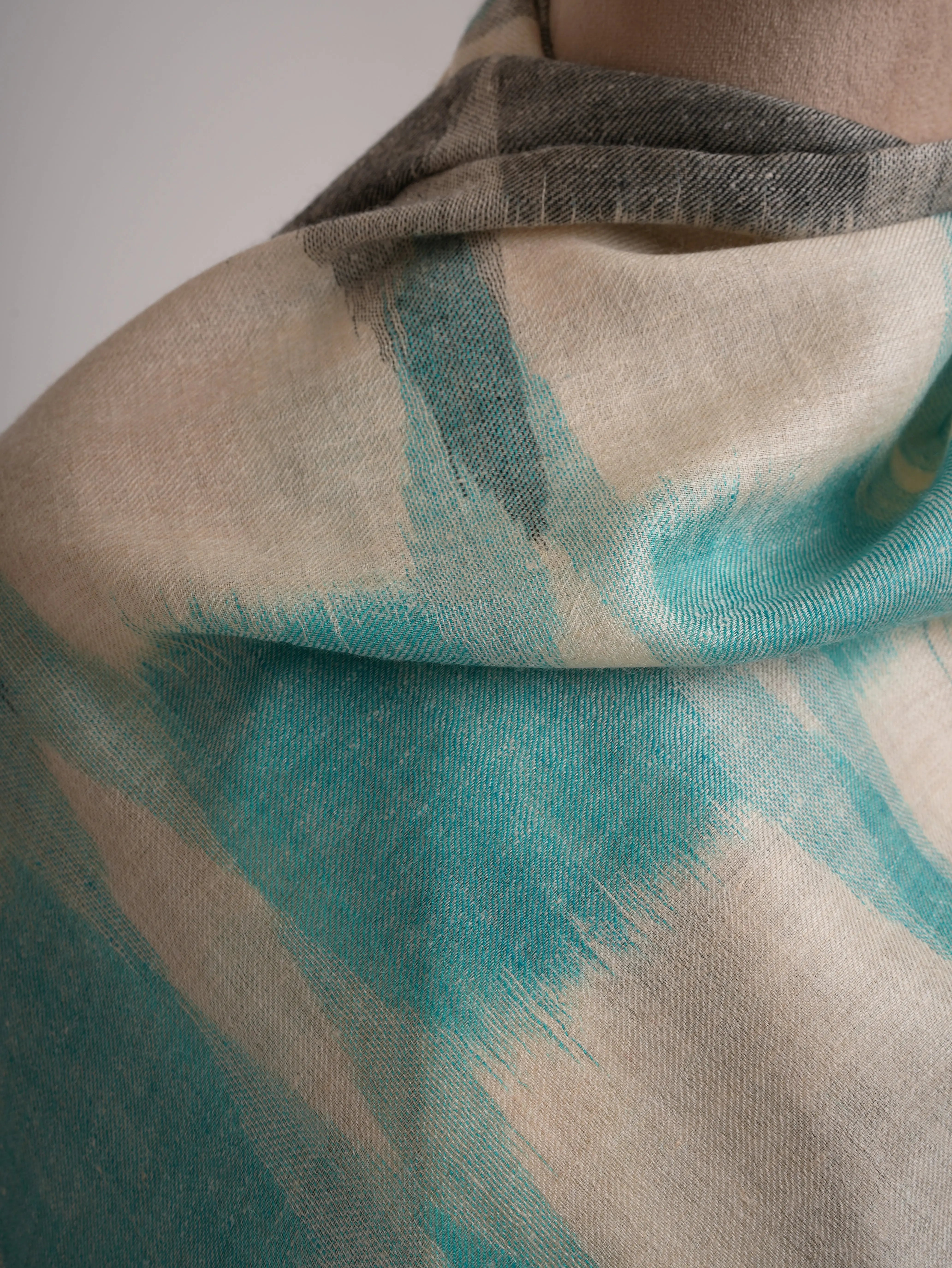 Artic Blue Handwoven Pashmina Shawl Shahkaar
