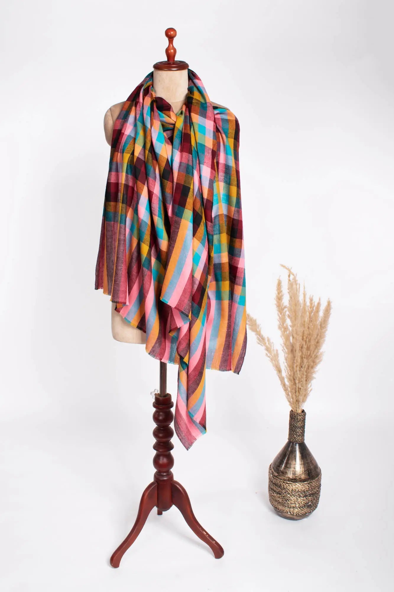 Artisan Crafted Multicolor Kashmiri Pure Pashmina Shawl - DORSET Shahkaar