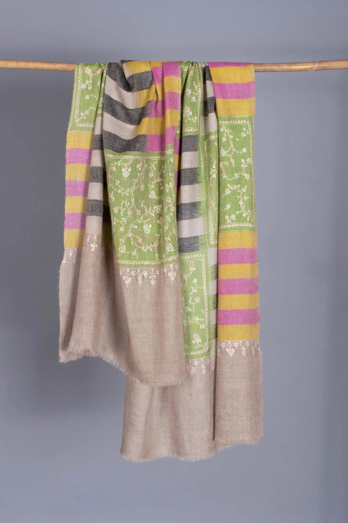 Artistic Embroidered Cashmere Scarf - MERCED Shahkaar