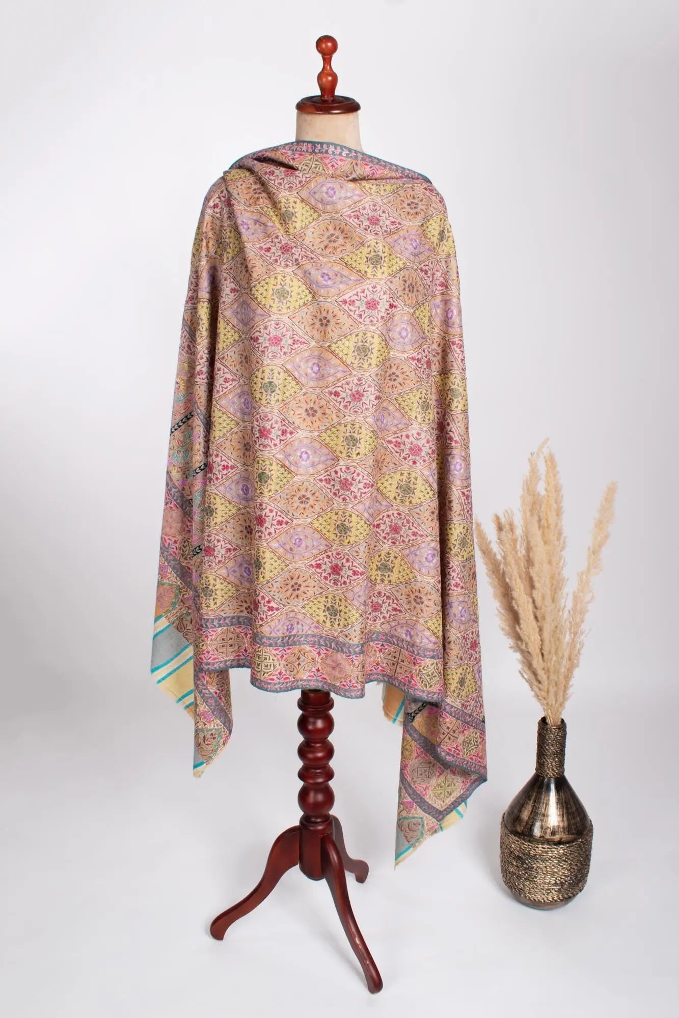 Authentic Pashmina Kalamkari Shawl - RAJGIR Shahkaar