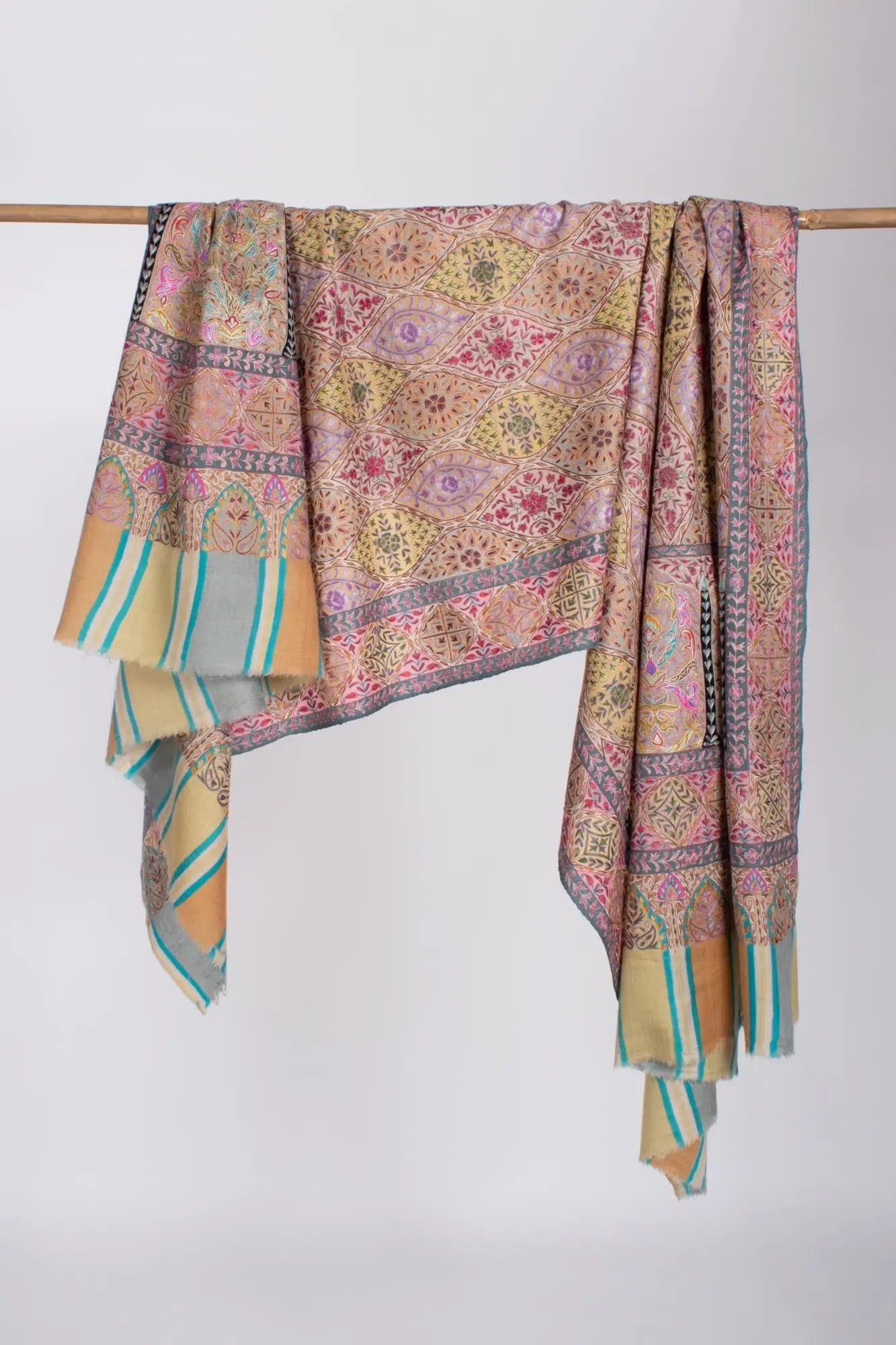 Authentic Pashmina Kalamkari Shawl - RAJGIR Shahkaar