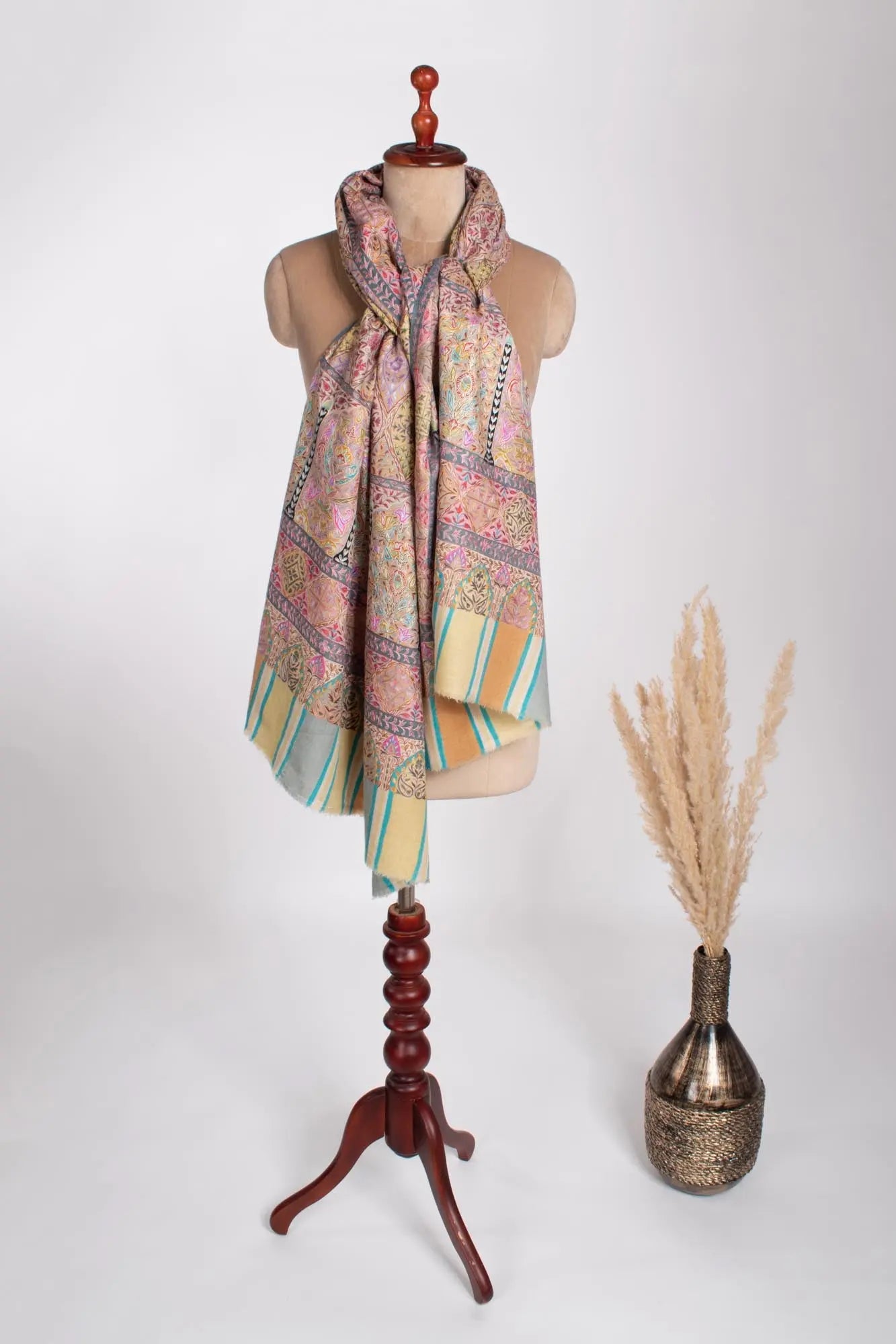 Authentic Pashmina Kalamkari Shawl - RAJGIR Shahkaar
