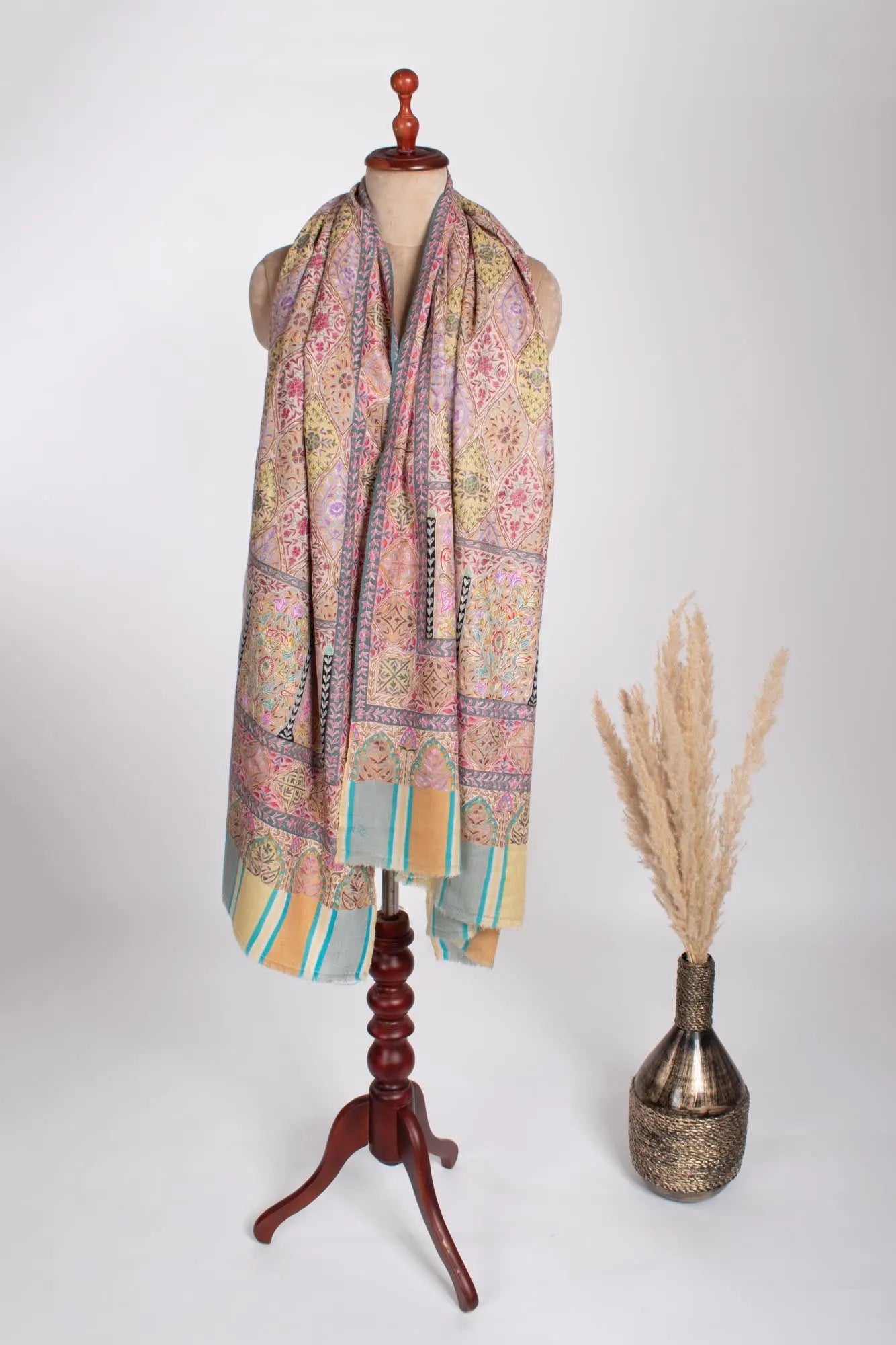 Authentic Pashmina Kalamkari Shawl - RAJGIR Shahkaar