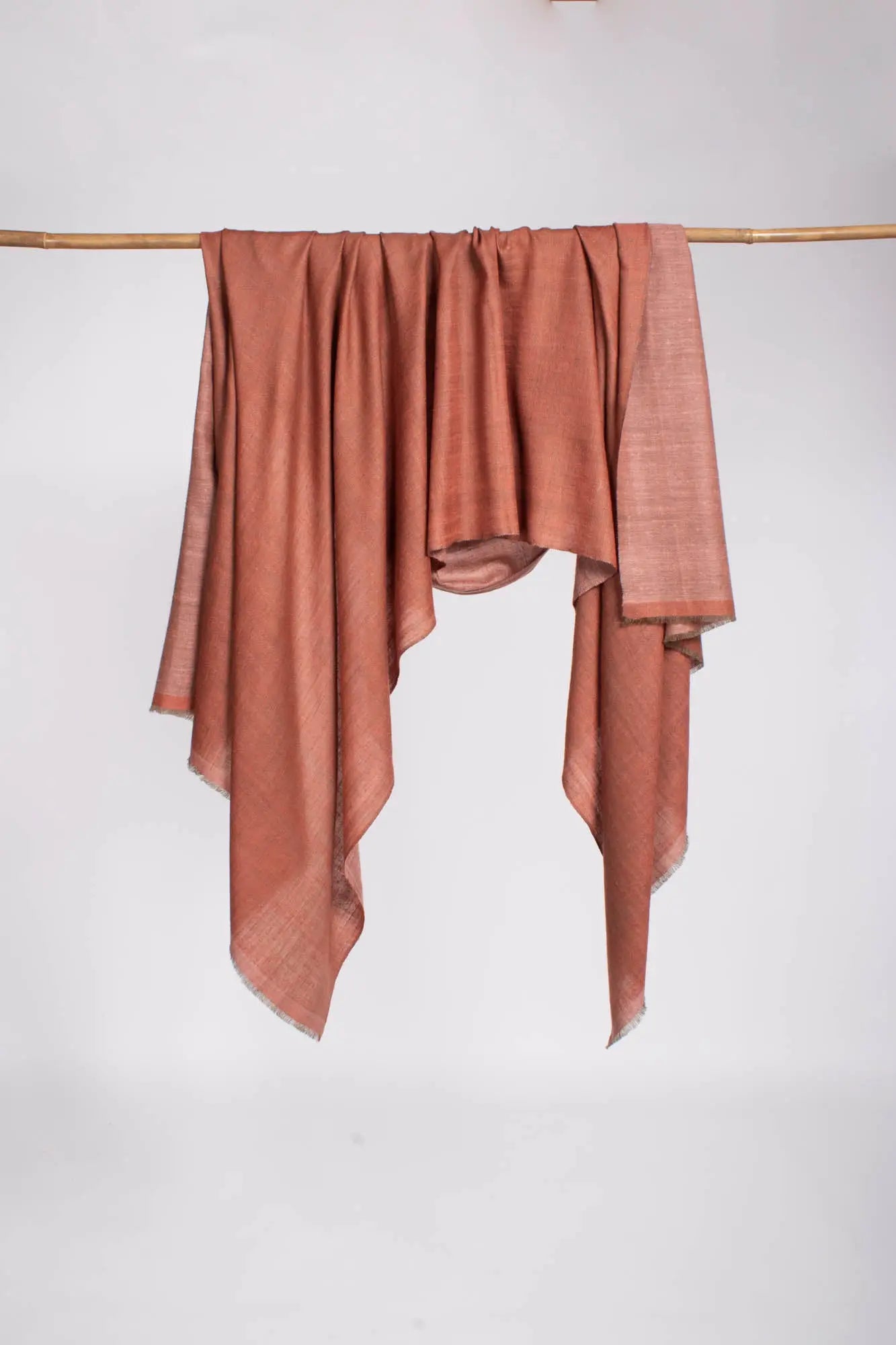 Baby Pink and Peach Dorukha Handmade Pashmina - PHENIX Shahkaar