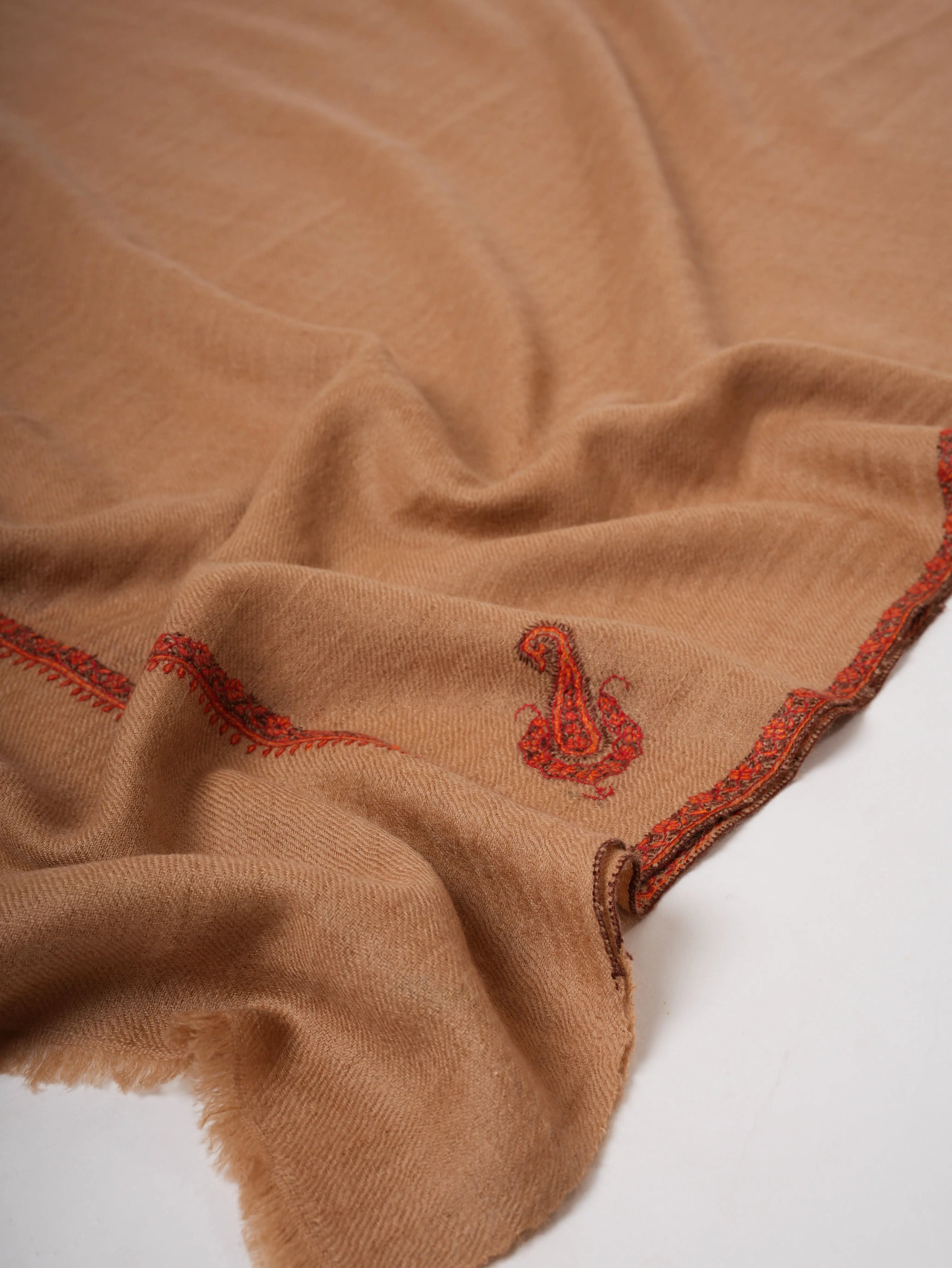 Baby Soft Handloomed Cashmere Scarf with Intricate Hand Embroidery – Authentic Artisan Luxury Shahkaar