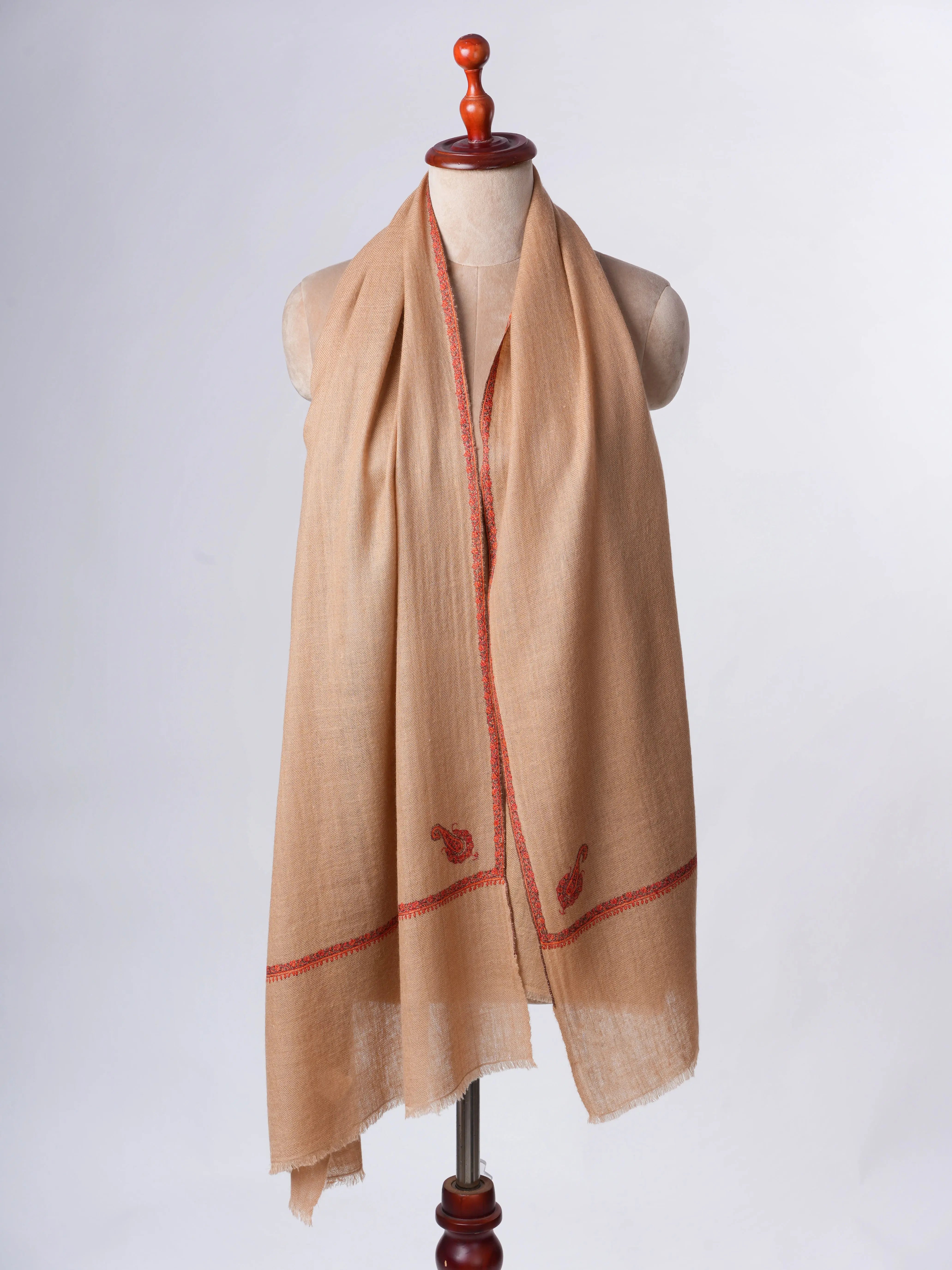 Baby Soft Handloomed Cashmere Scarf with Intricate Hand Embroidery – Authentic Artisan Luxury Shahkaar