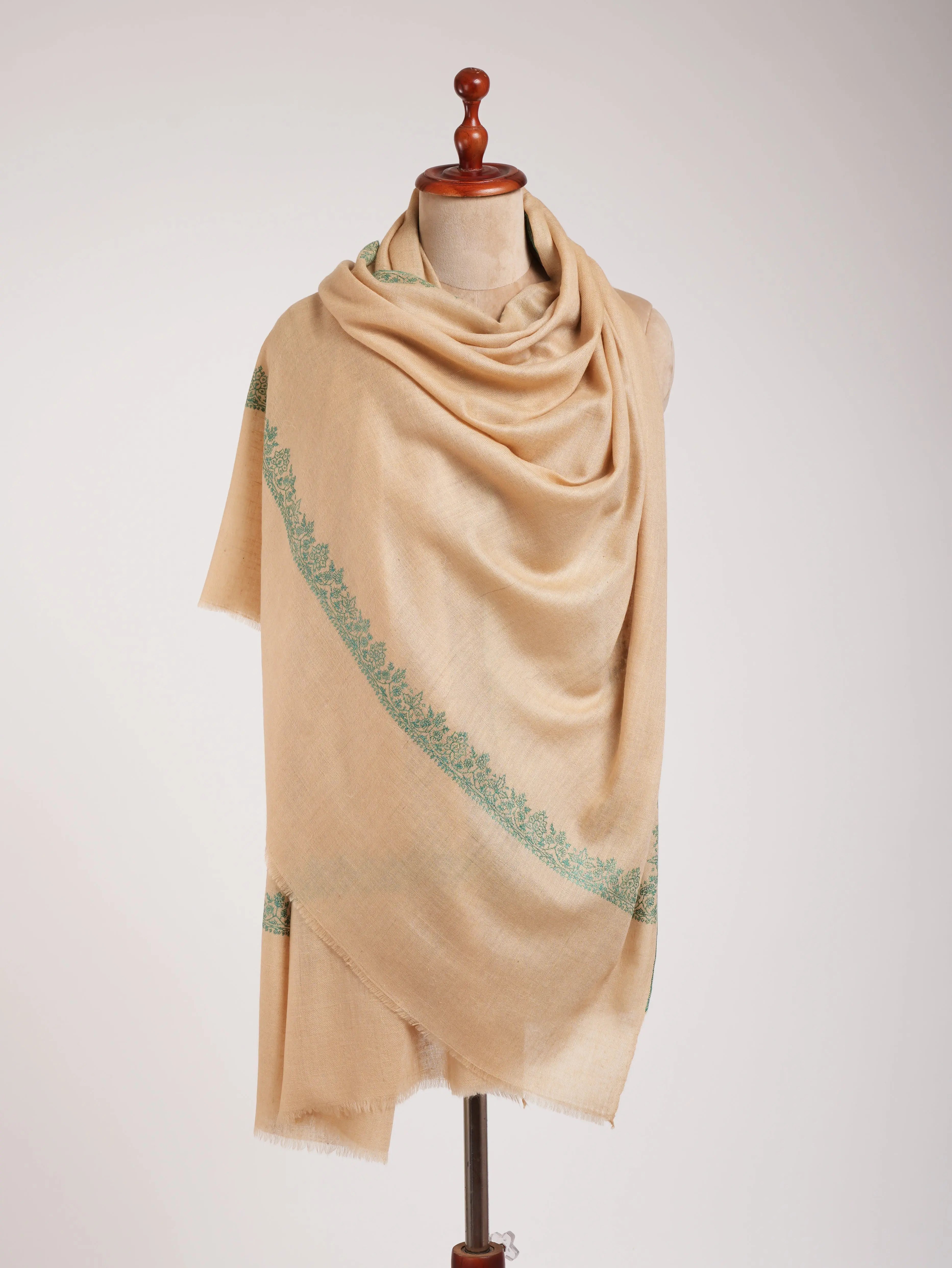 Beautiful Hand Embroidered Indian Pashmina Shawl Shahkaar