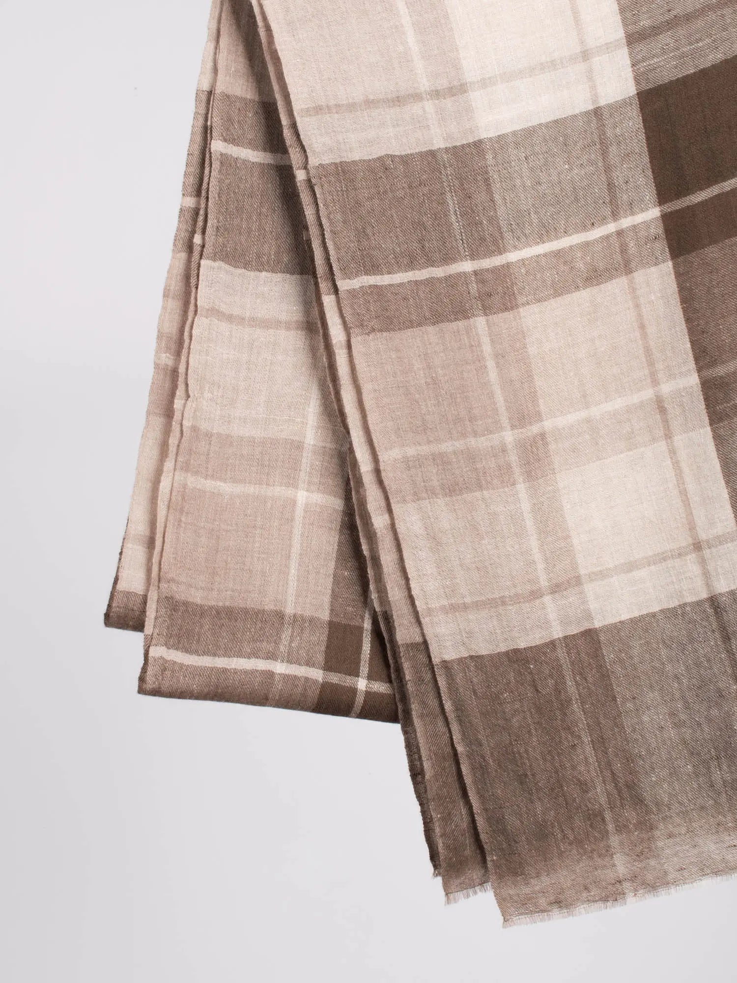 Beige White Feather Light Cashmere Scarf - NOVATO Shahkaar
