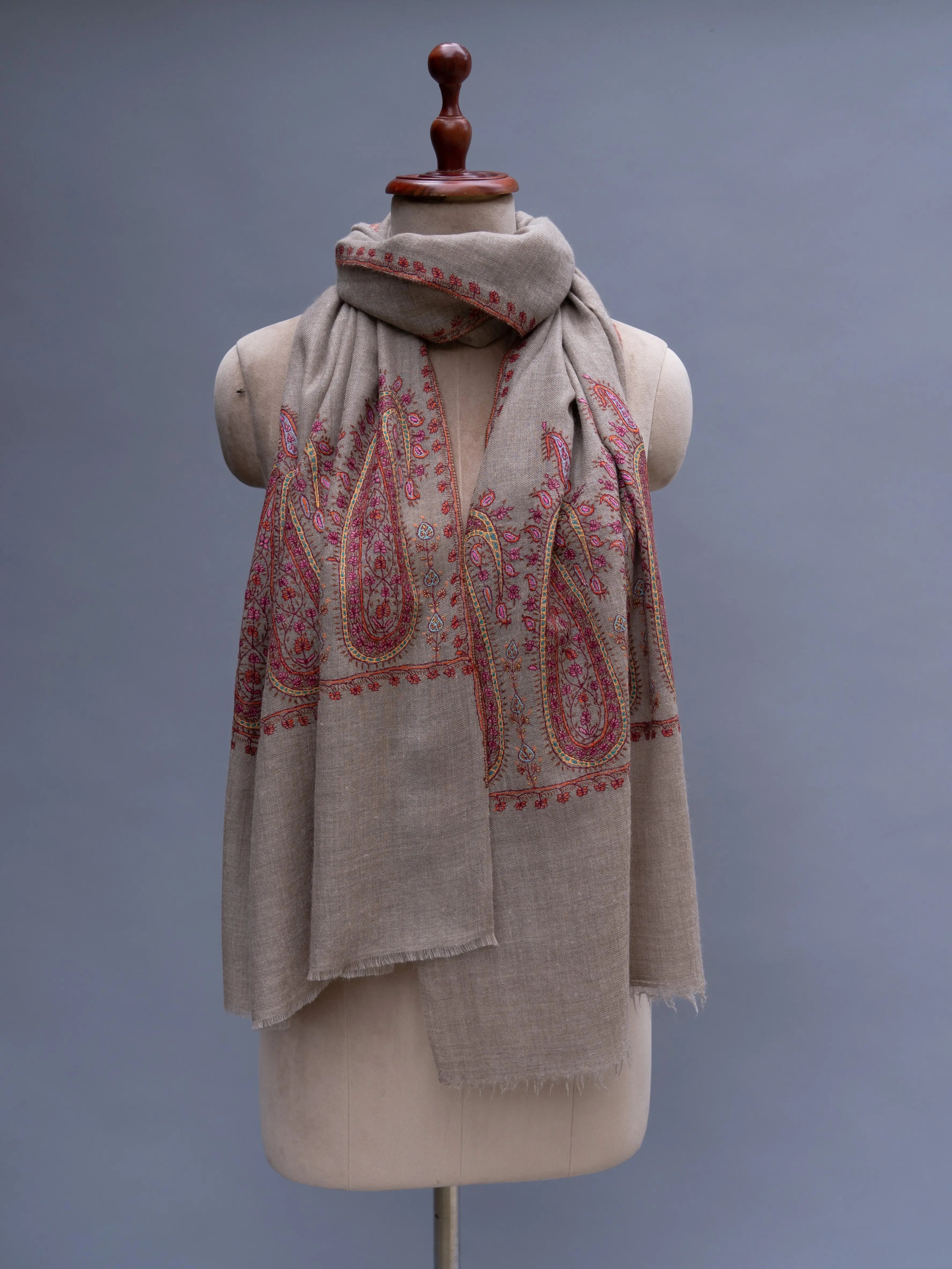 Big Evergreen Paisley Cashmere Wrap Shahkaar
