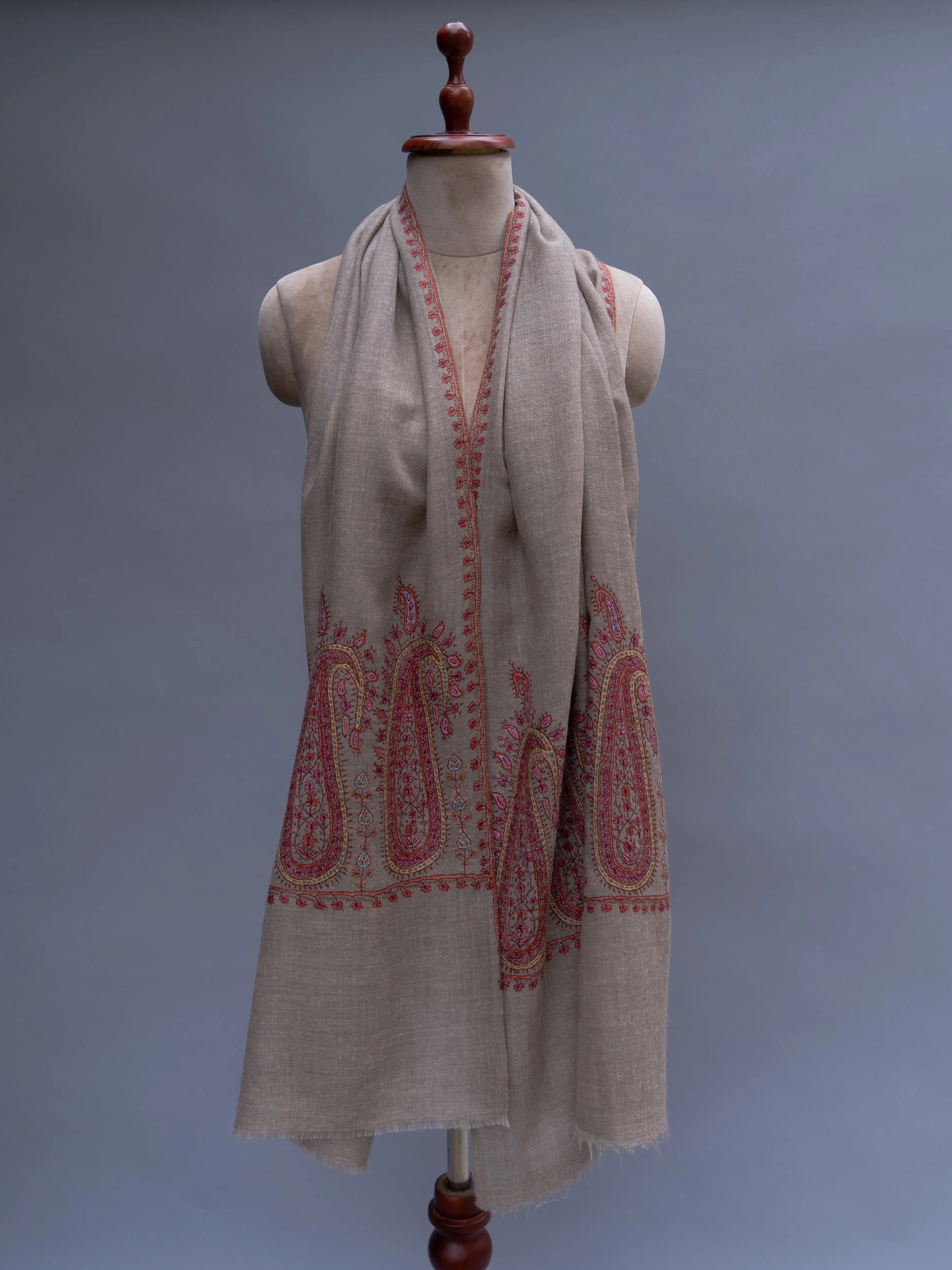 Big Evergreen Paisley Cashmere Wrap Shahkaar