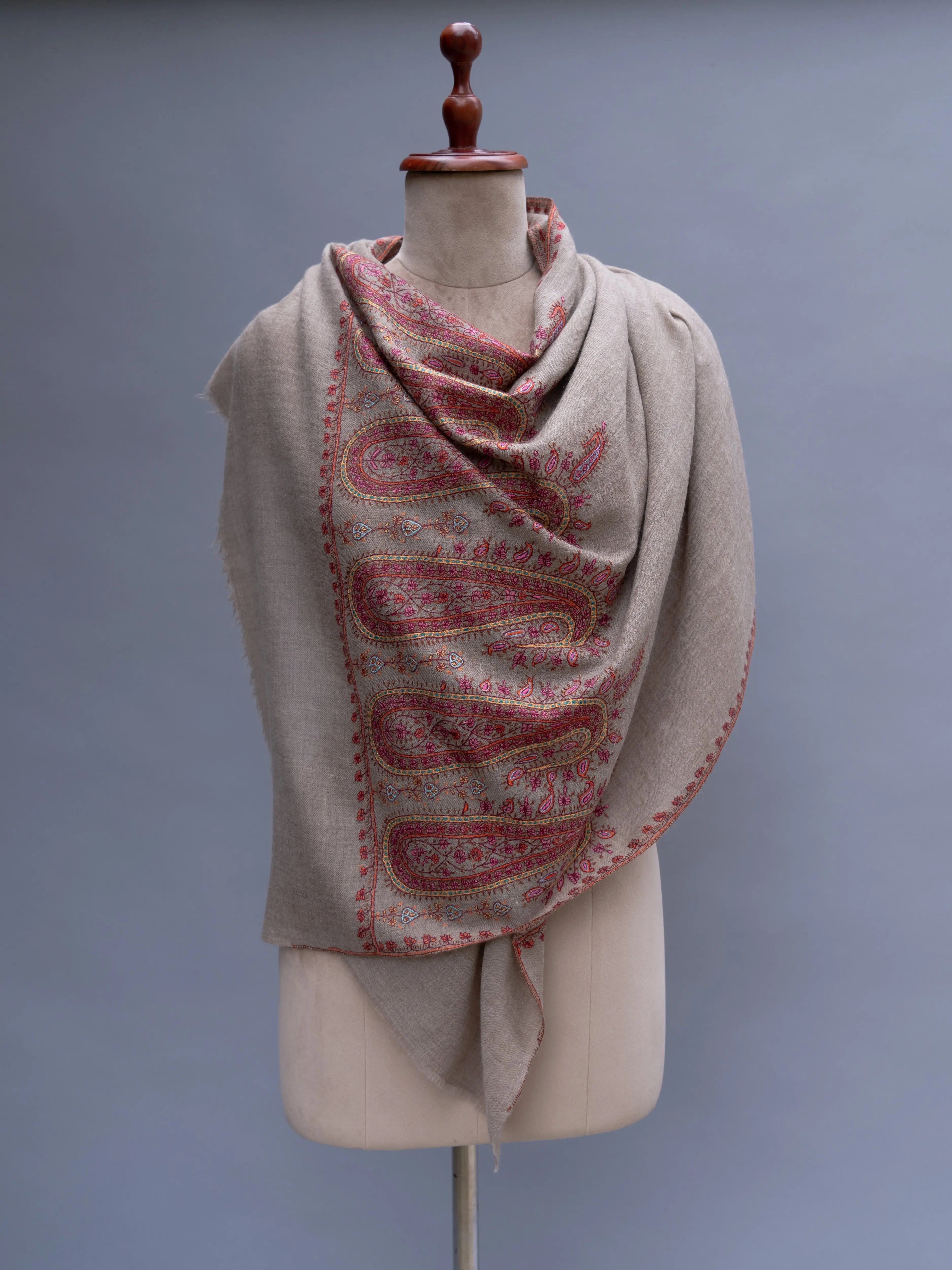 Big Evergreen Paisley Cashmere Wrap Shahkaar