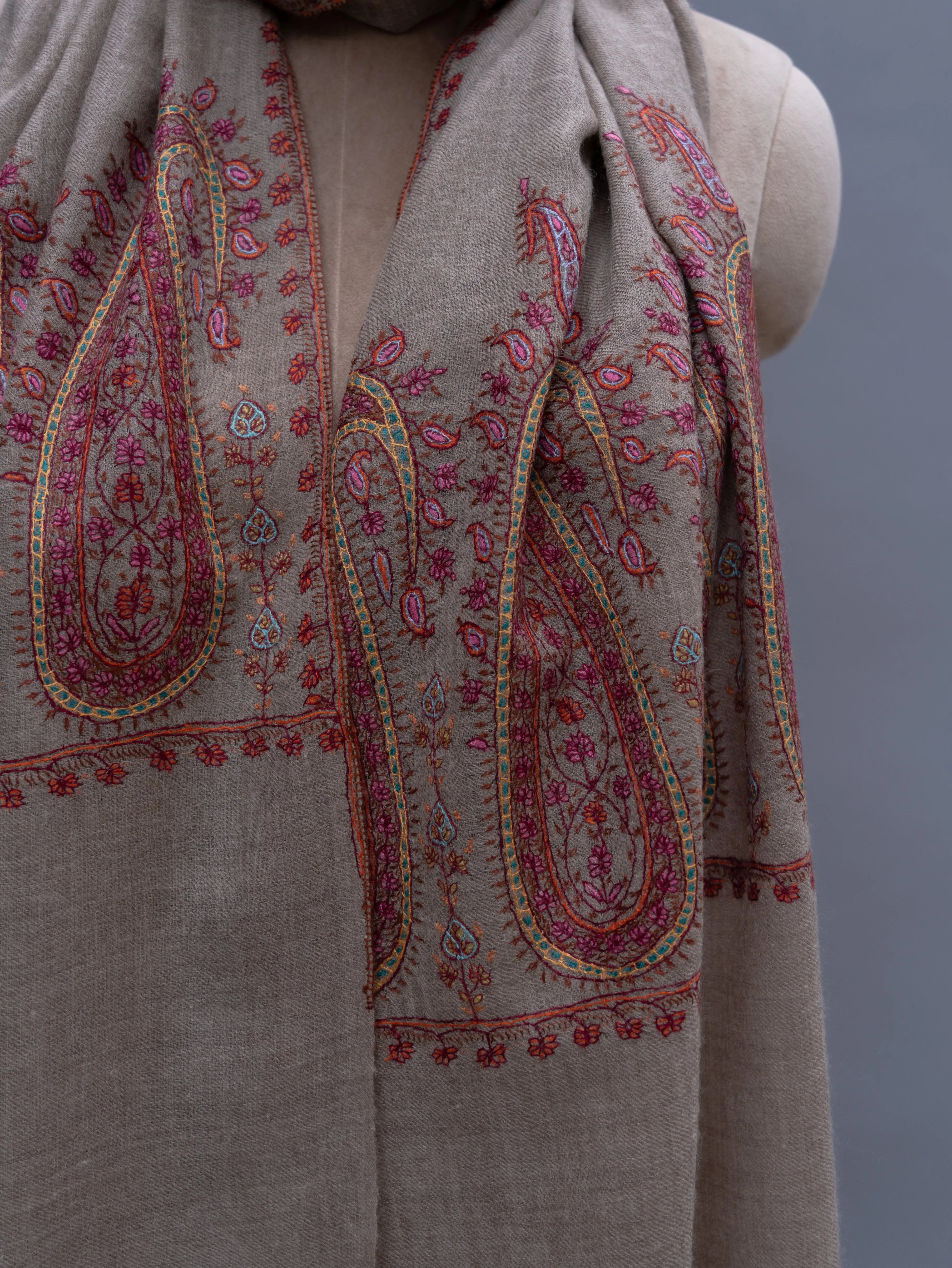 Big Evergreen Paisley Cashmere Wrap Shahkaar