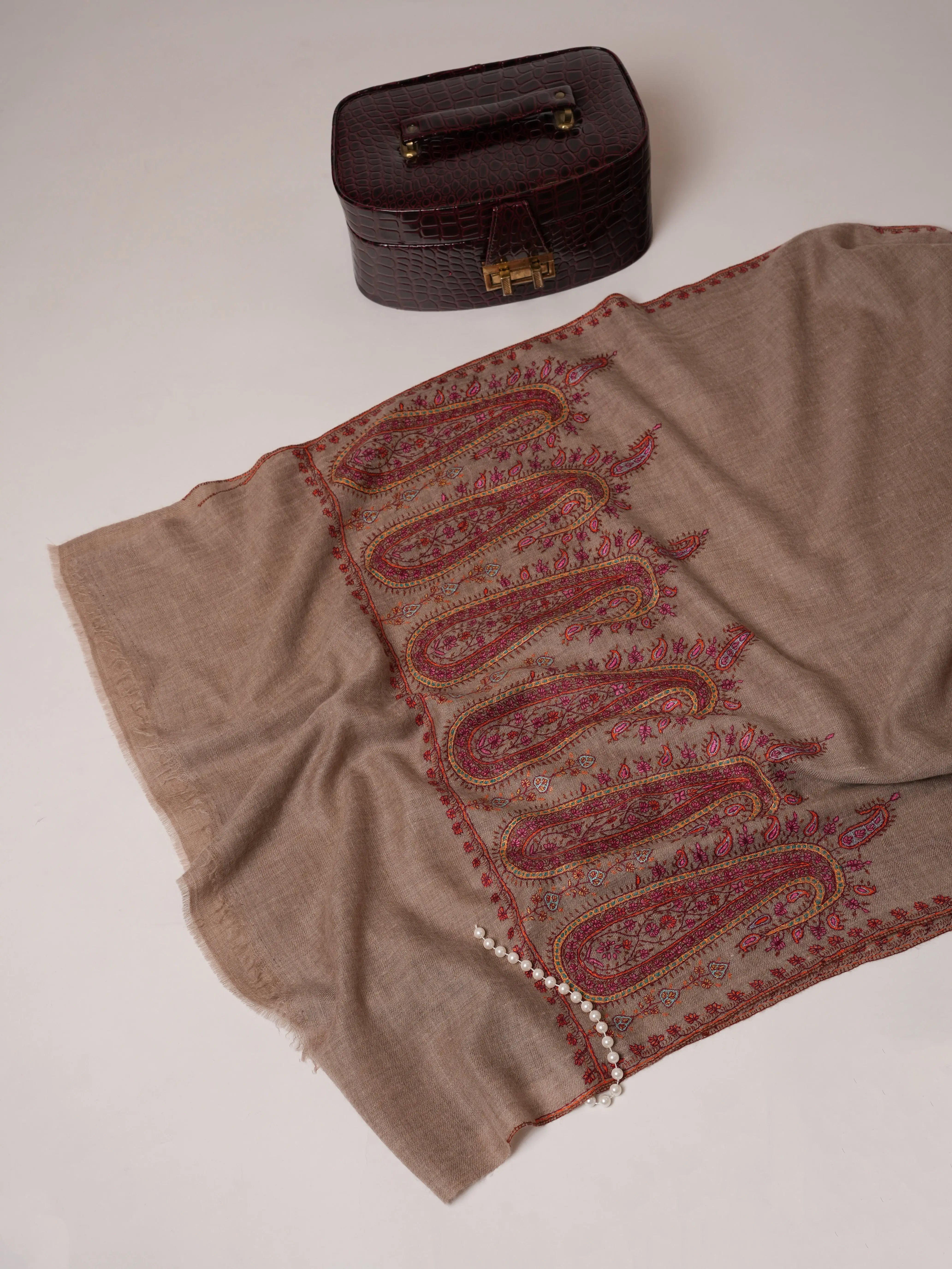 Big Evergreen Paisley Cashmere Wrap Shahkaar