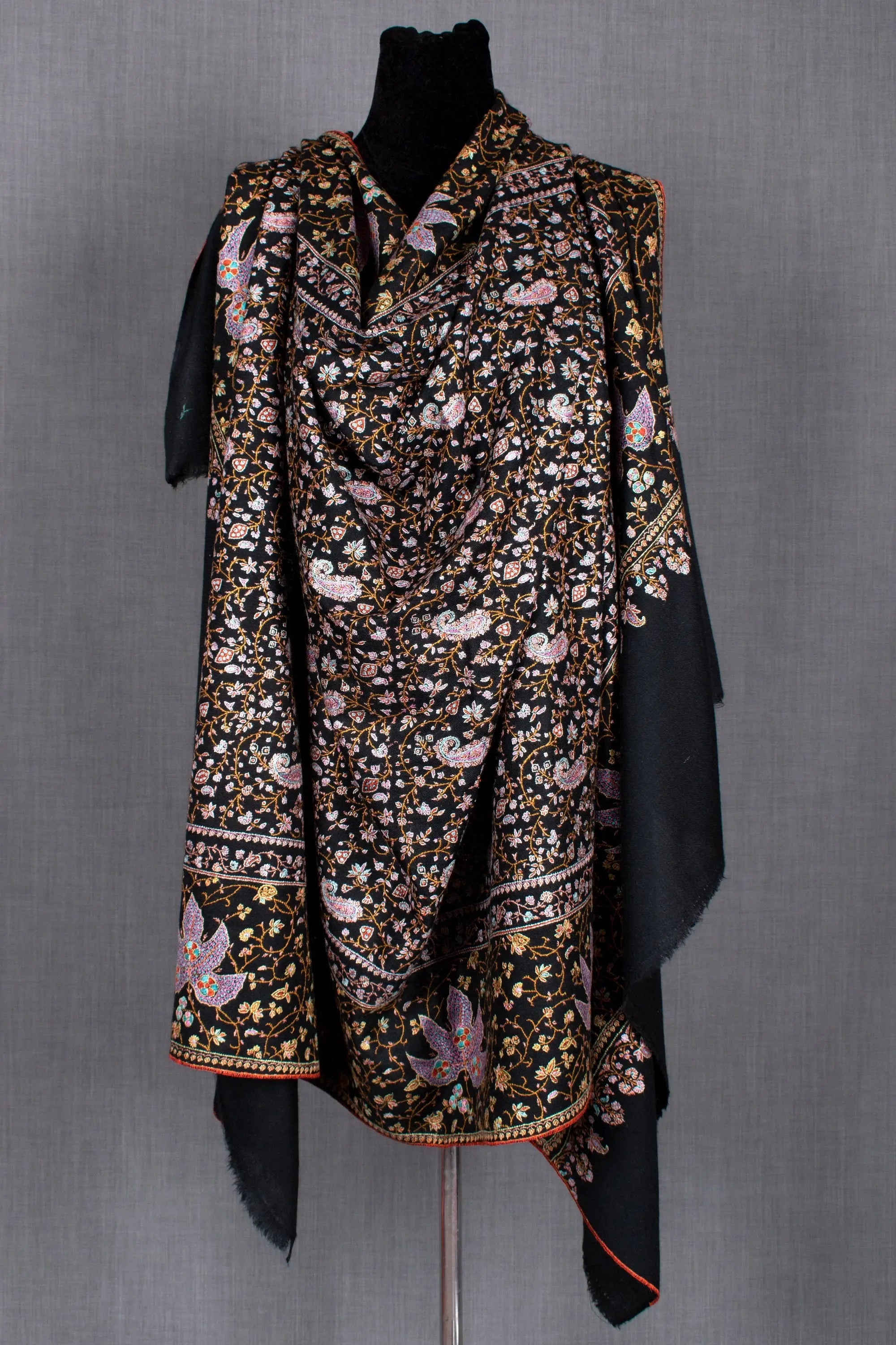 Black Cashmere Scarves, Festival Pashminas Shahkaar