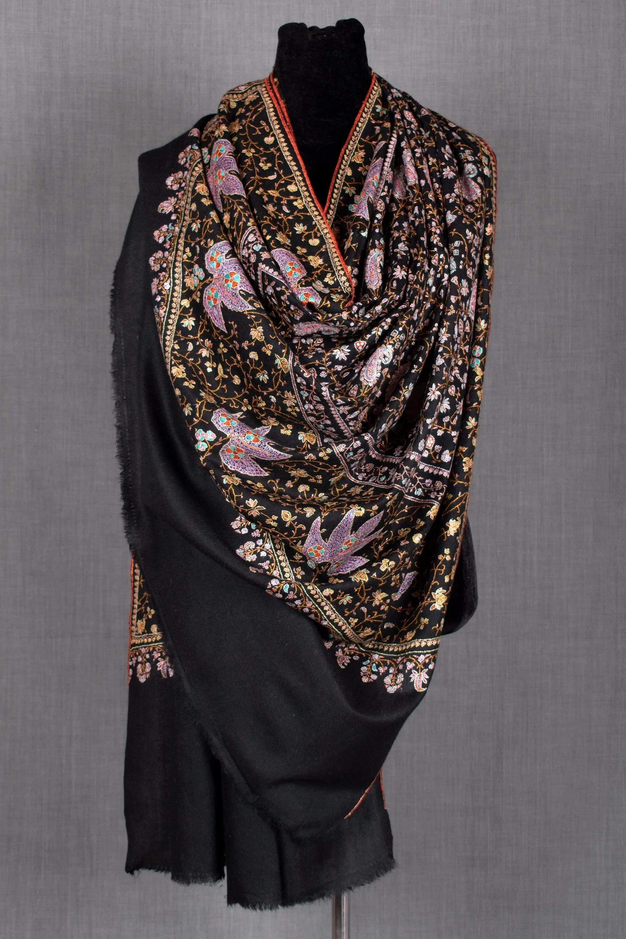 Black Cashmere Scarves, Festival Pashminas Shahkaar