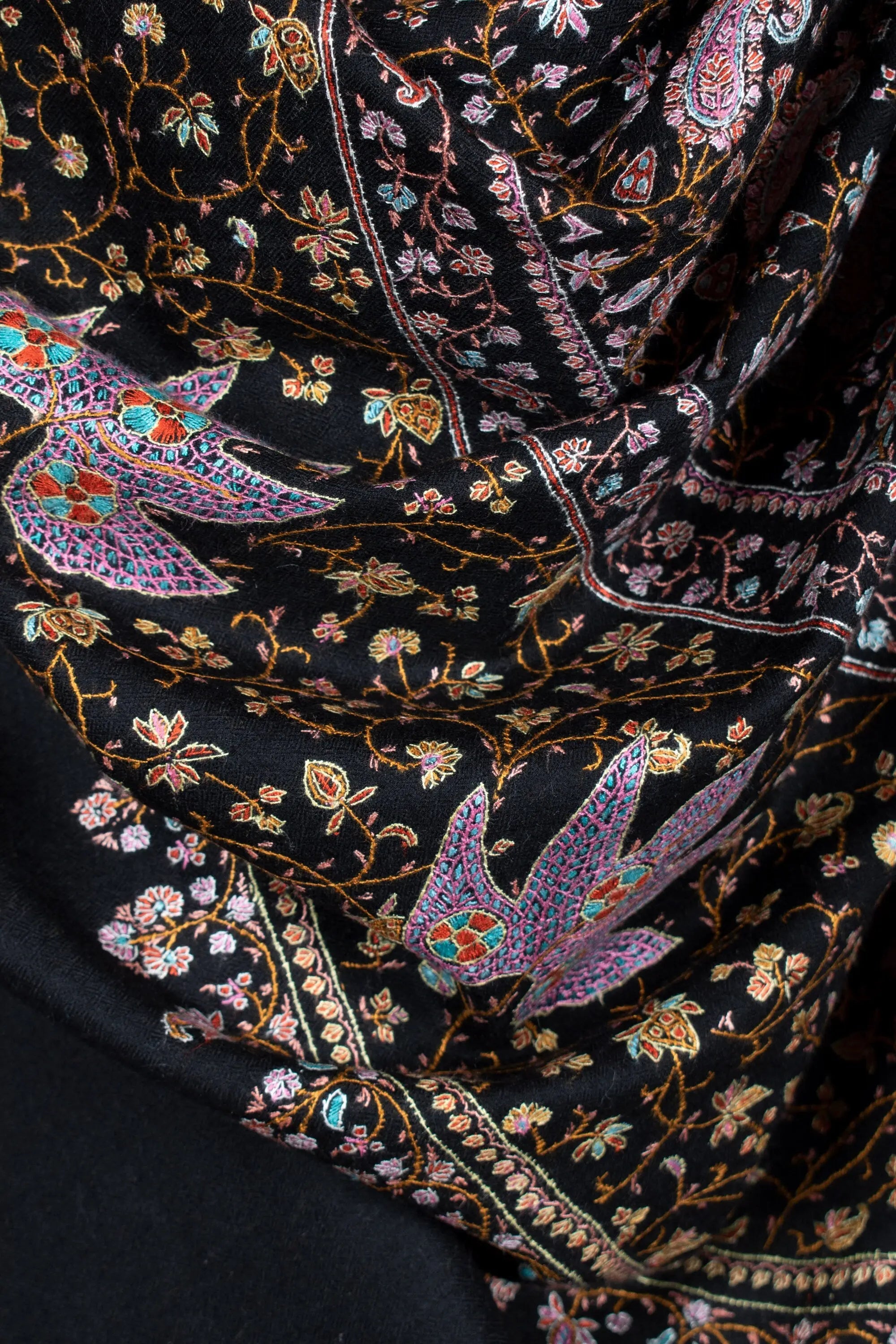 Black Cashmere Scarves, Festival Pashminas Shahkaar