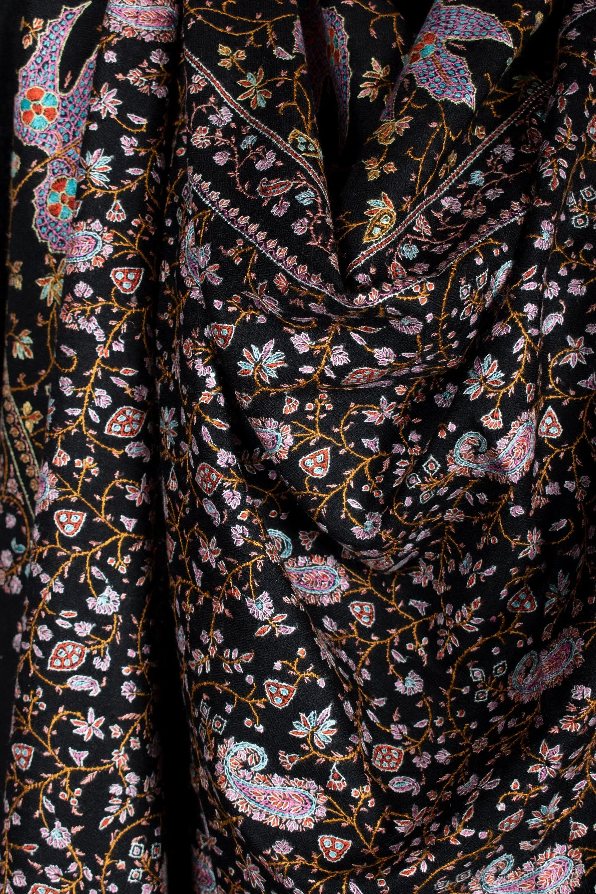 Black Cashmere Scarves, Festival Pashminas Shahkaar