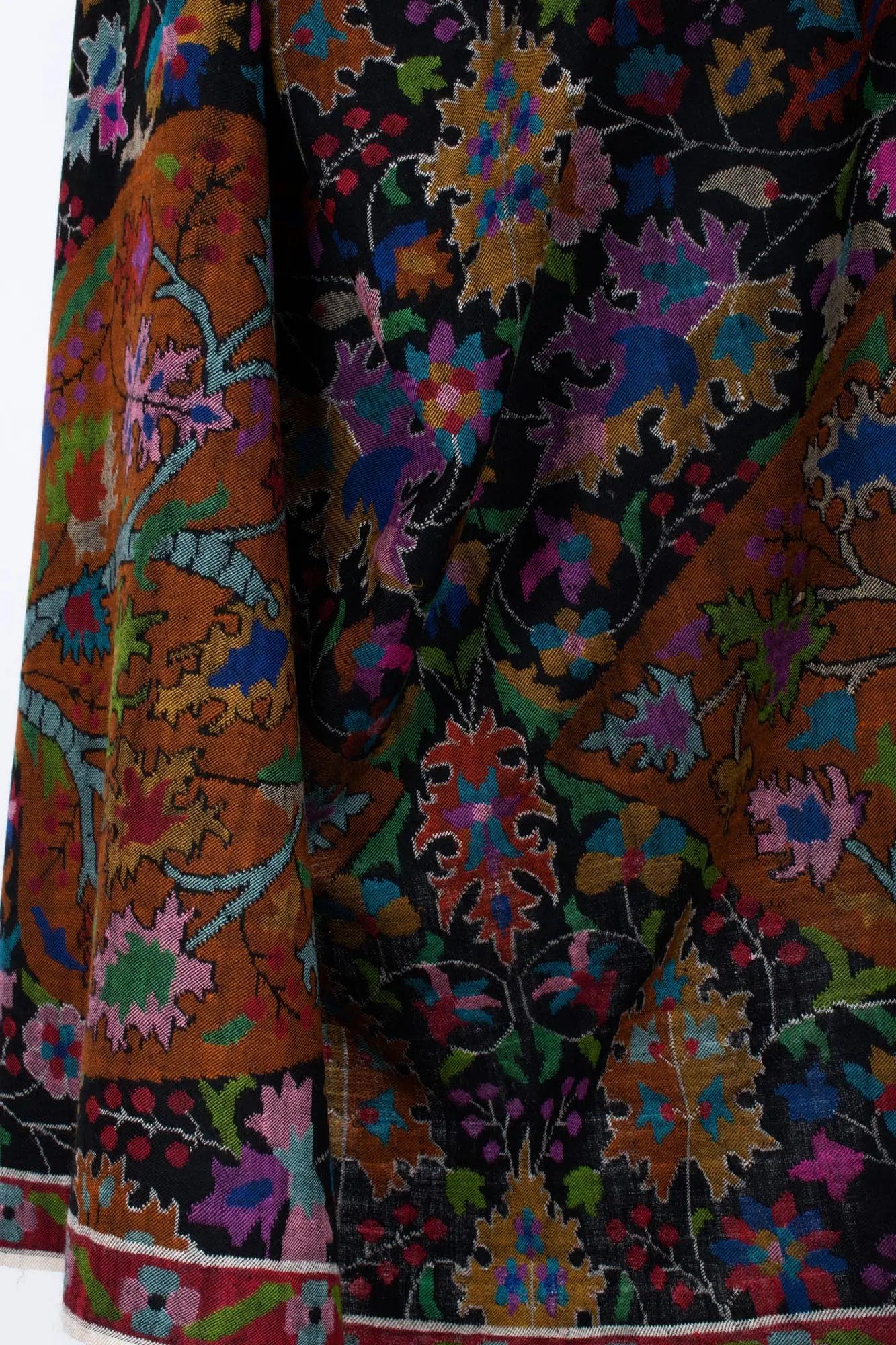 Black Handwoven Kani Pashmina Shawl - DAZZLE Shahkaar