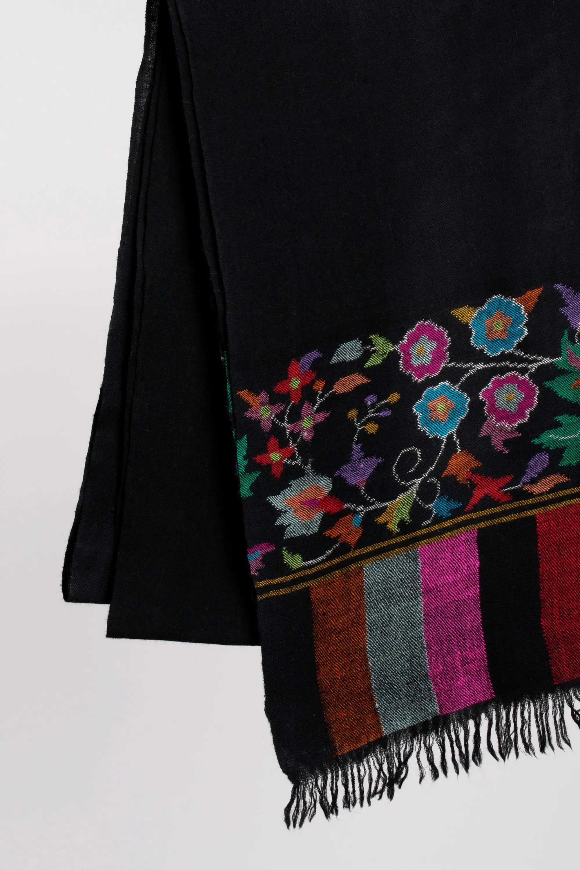 Black Kashmiri Shawls, Kani Weave Cashmere Wraps, Specially Made Scarves, Gorgeous Wraps, Wedding Gifts, 40x80" - HAVASU Shahkaar