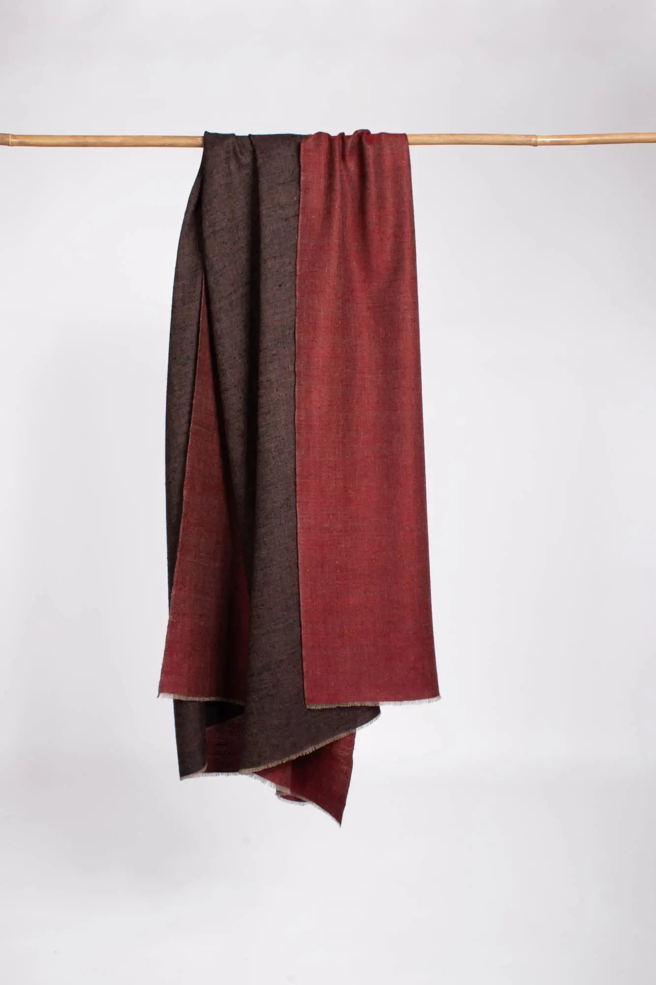 Black Maroon Dorukha Pashmina Wrap - HARWICH Shahkaar