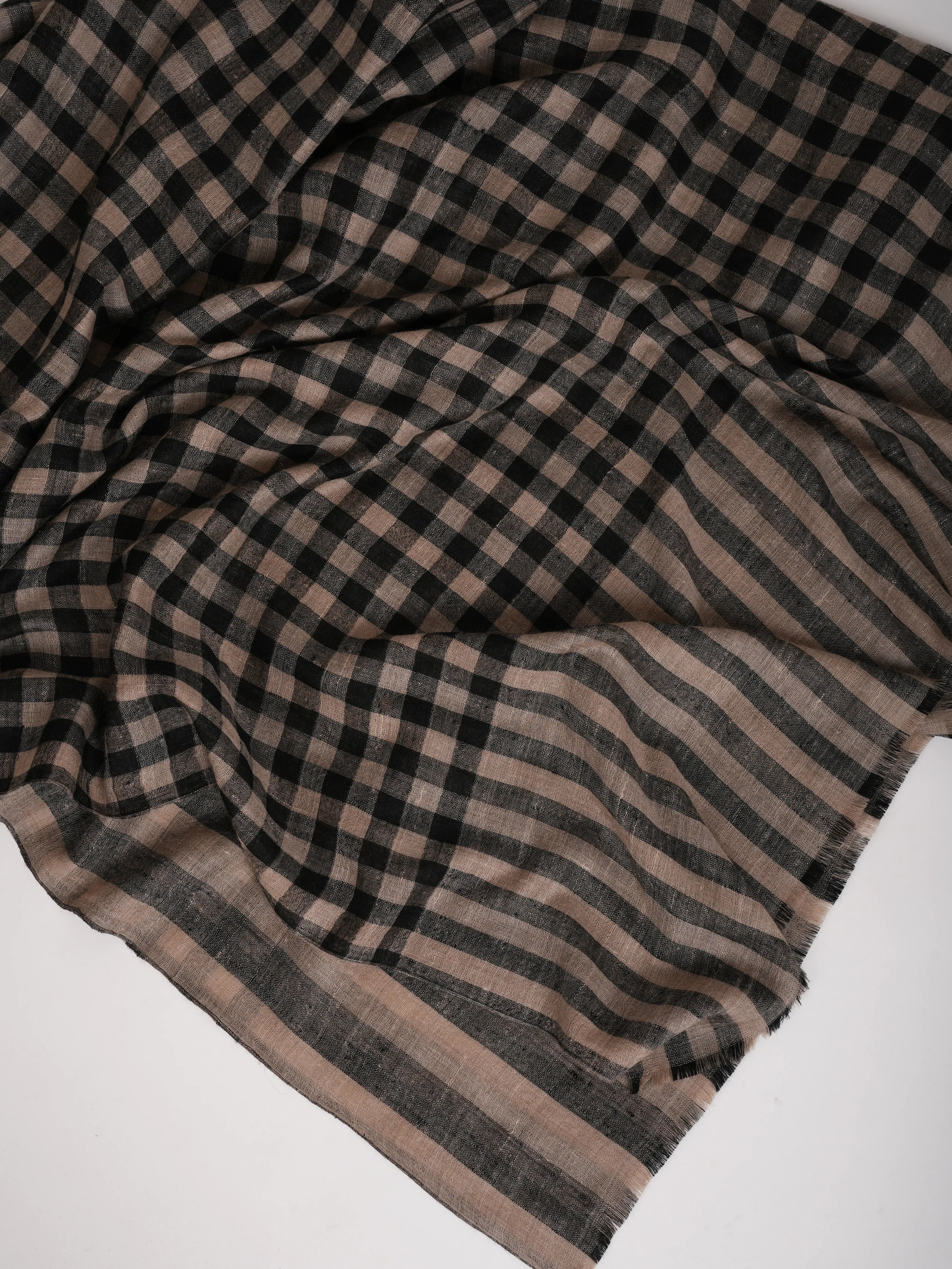 Black and Beige Dorukha Handwoven Pashmina Shawl Shahkaar