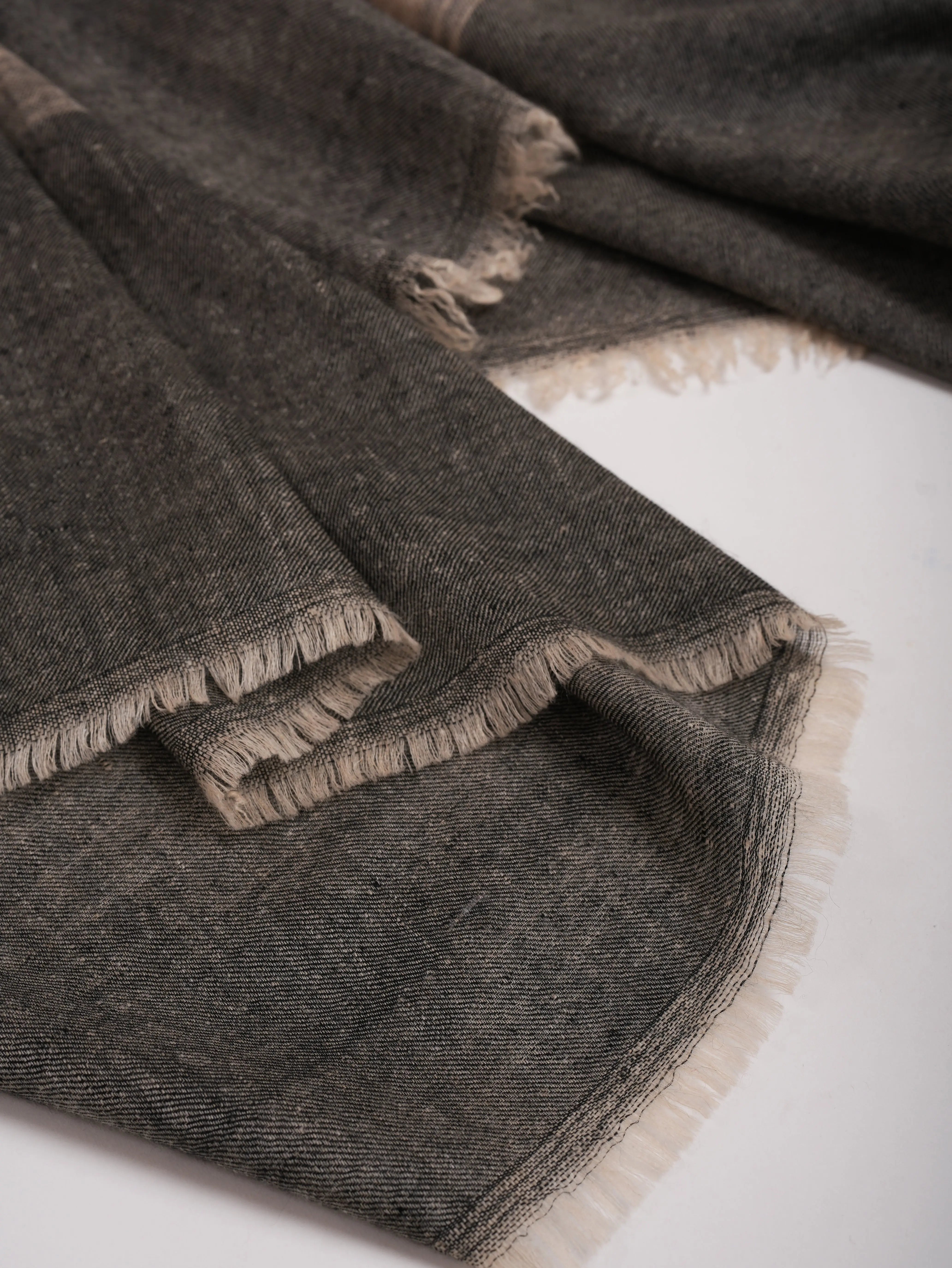 Black and Beige Lightweight Authentic Pashmina Shawl Shahkaar