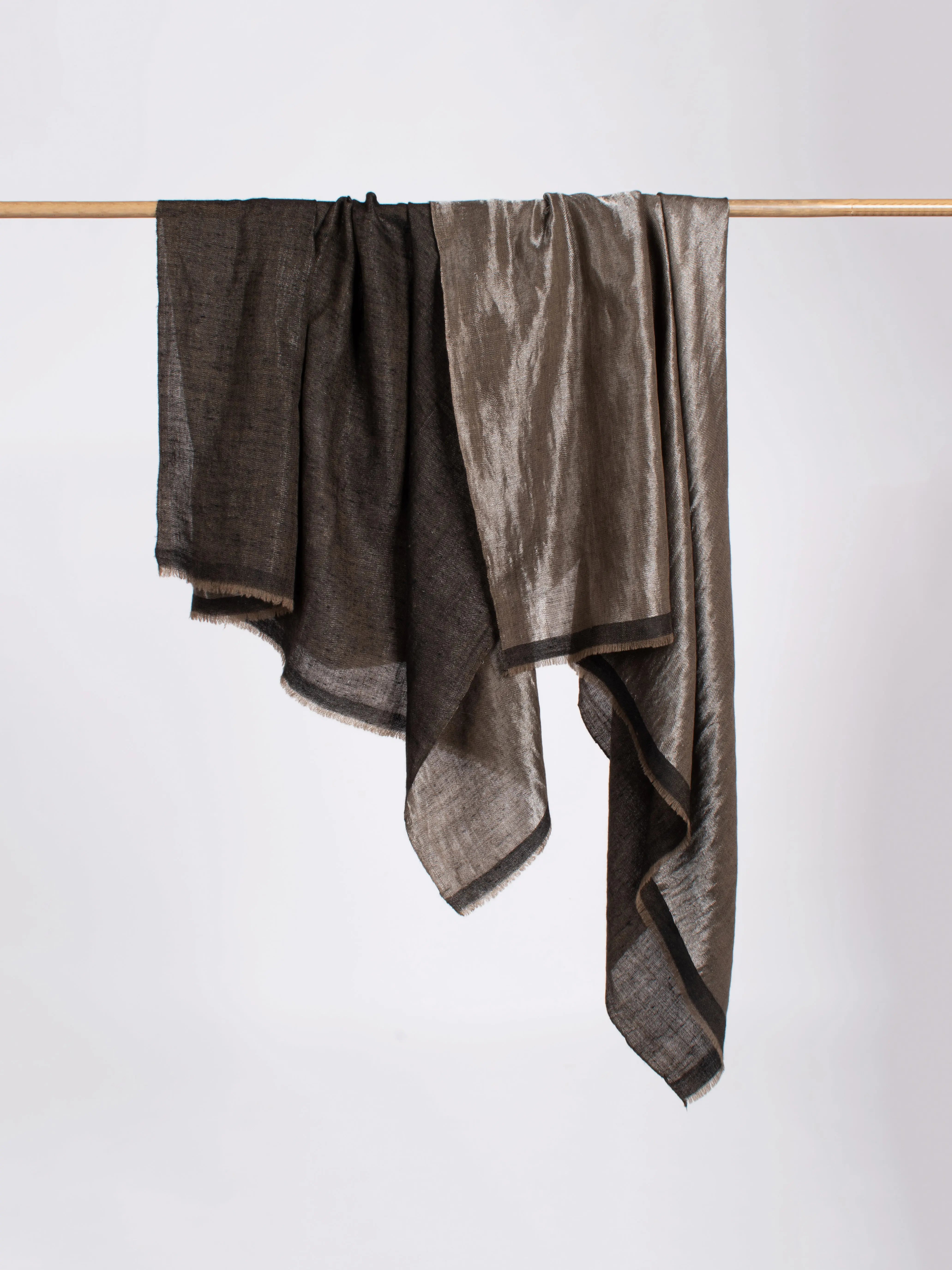 Black and Silver Sparkly handmade Pashmina Shawl Shahkaar