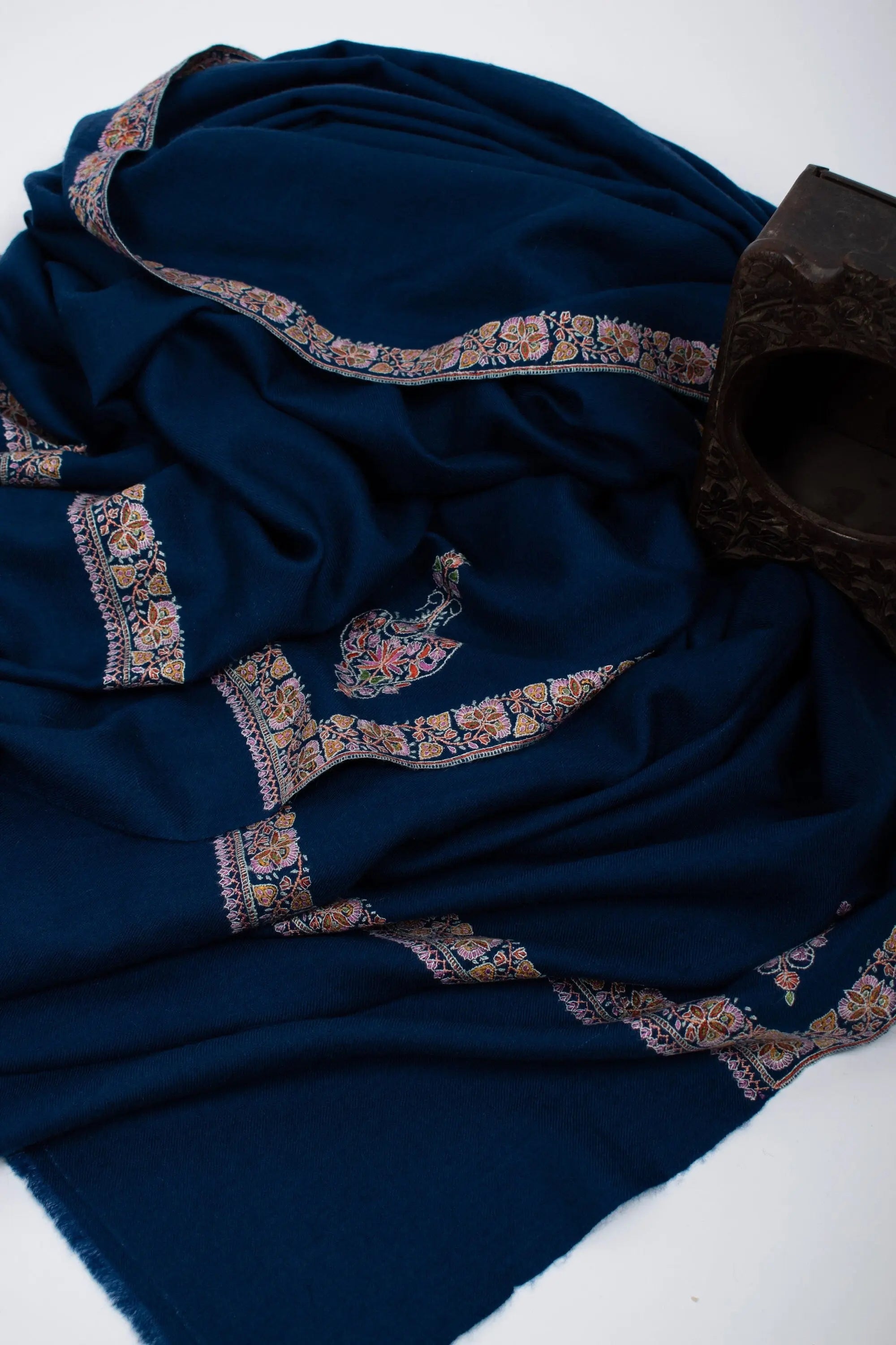 Blue Cashmere Shawls, Happy Colors, Soft Scarves, Kashmir Pashmina, Handmade Shawls, Special Presents, 40x80" - COMO Shahkaar