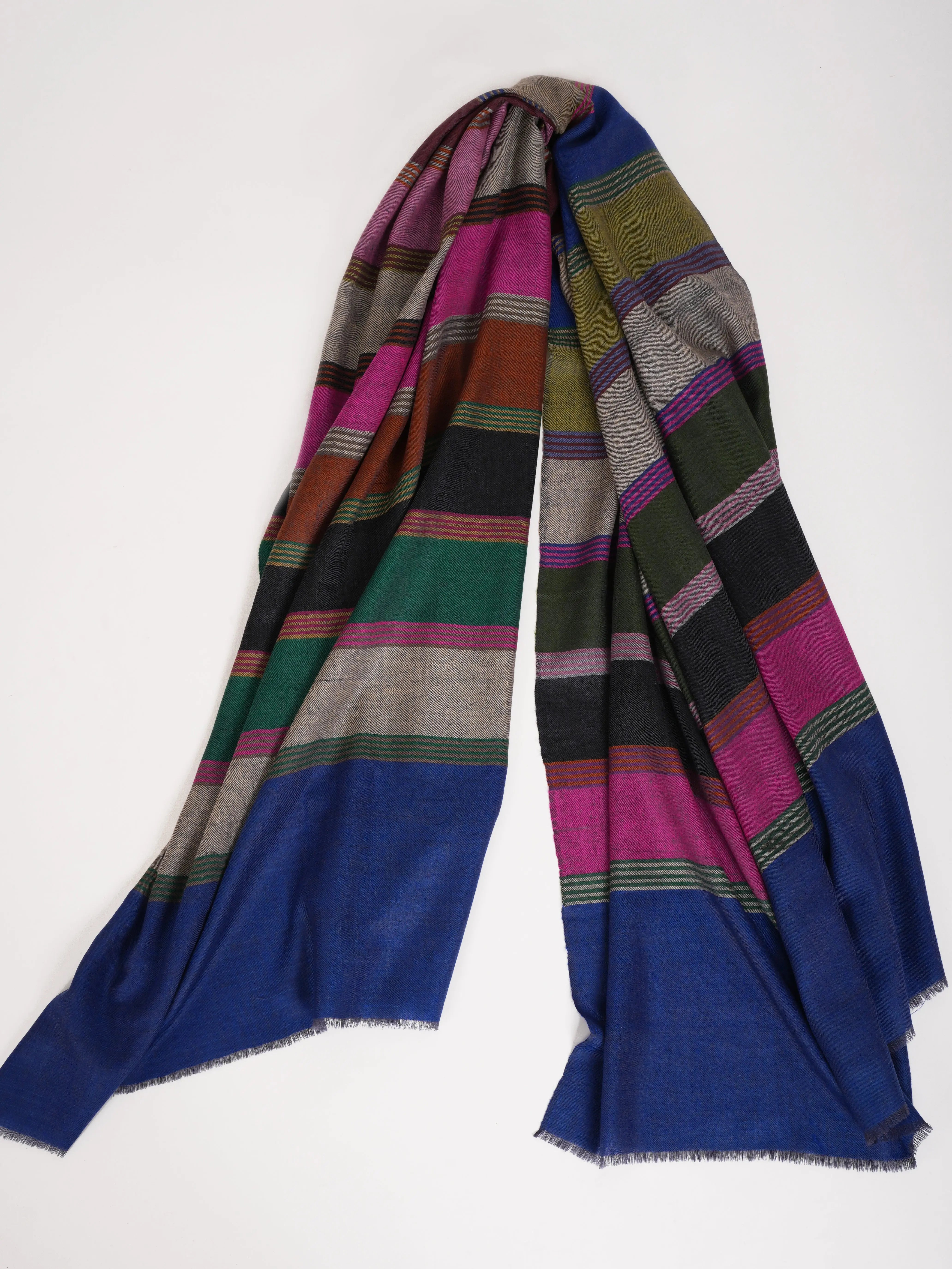 Blue Dachi Handwoven Indian Pashmina Shawl Shahkaar