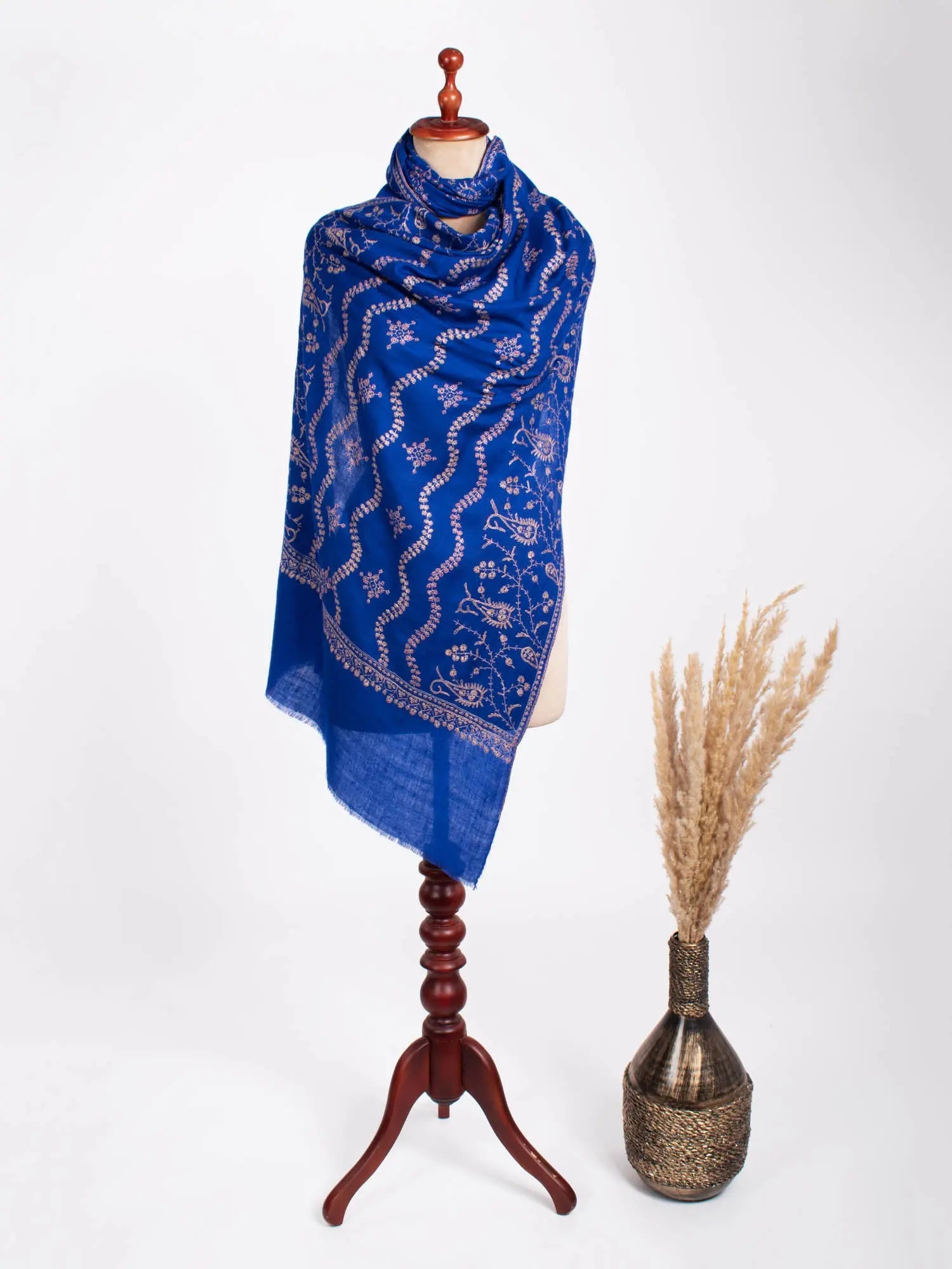 Blue Lightweight Cashmere Scarf - SHELTON Shahkaar
