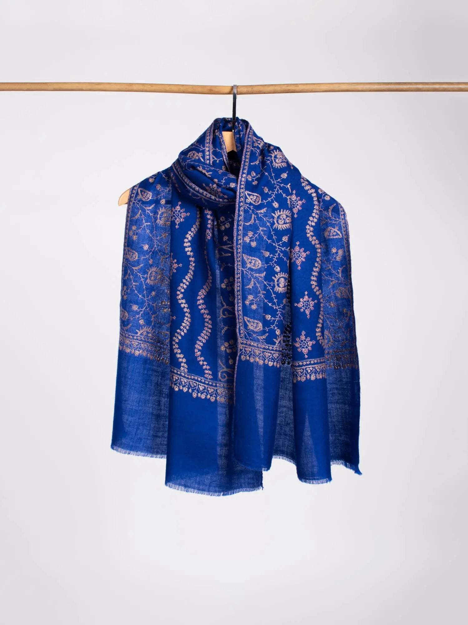 Blue Lightweight Cashmere Scarf - SHELTON Shahkaar