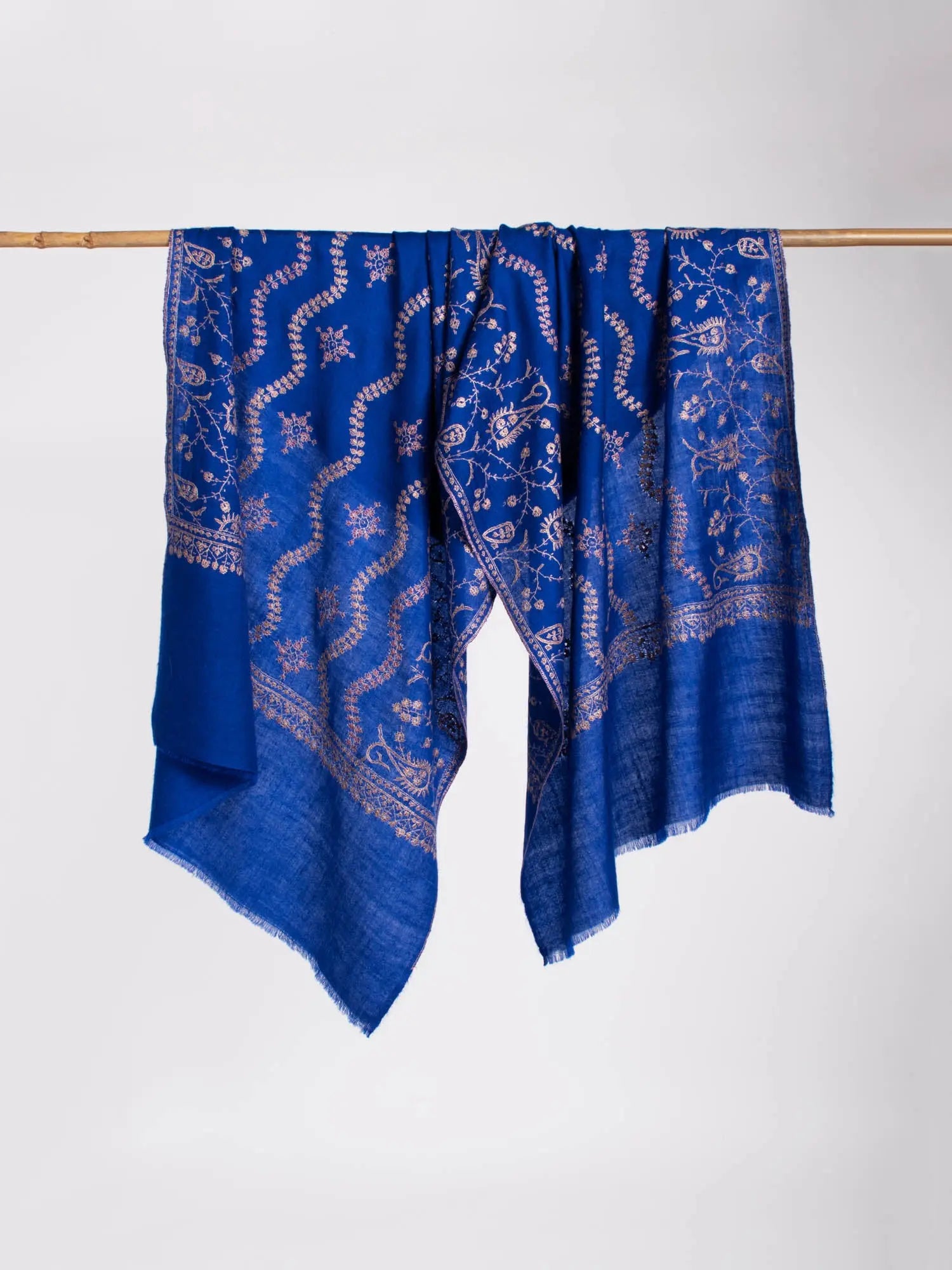 Blue Lightweight Cashmere Scarf - SHELTON Shahkaar