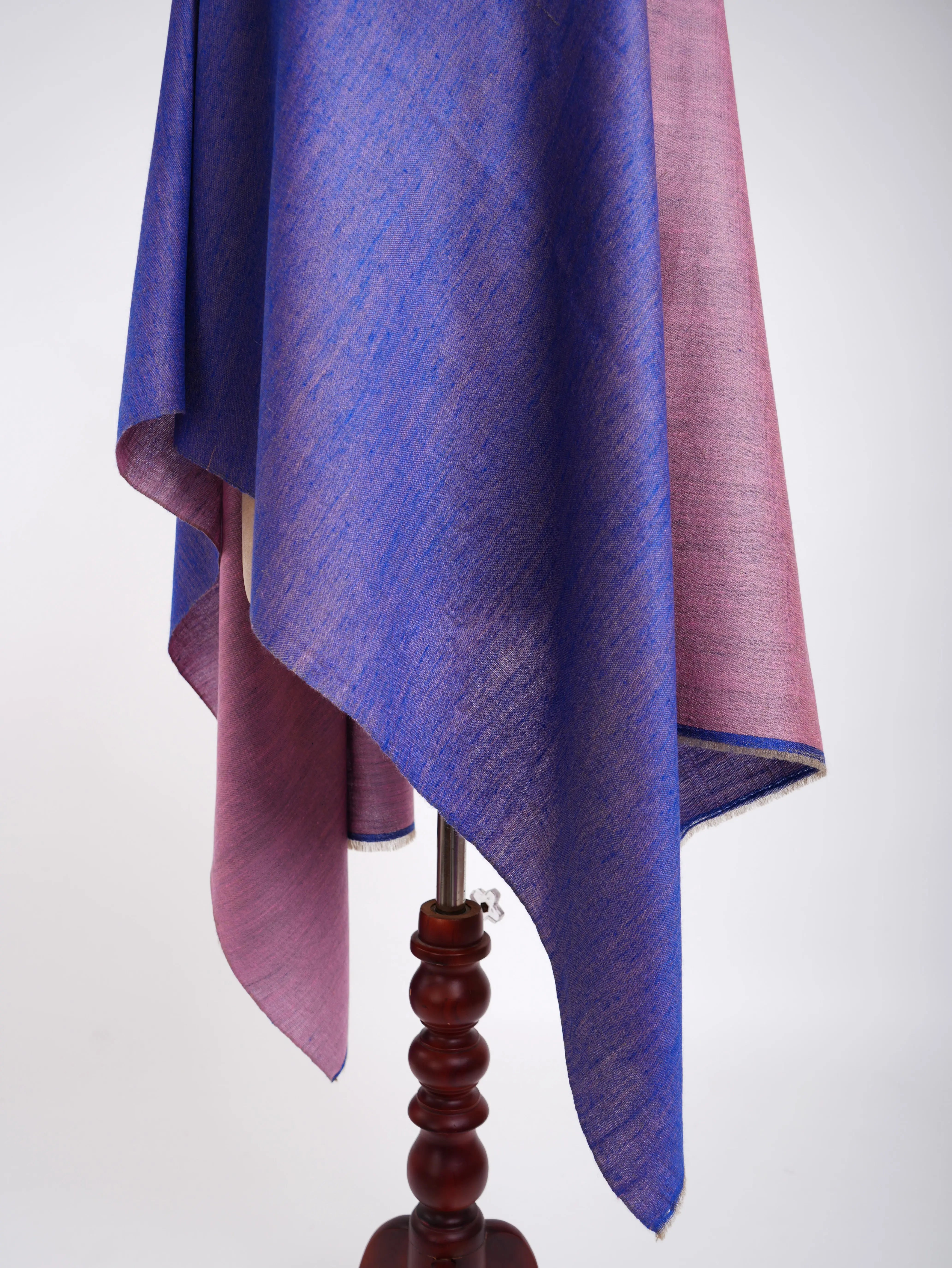 Blue and Pink Dorukha Cashmere Scarf Shahkaar