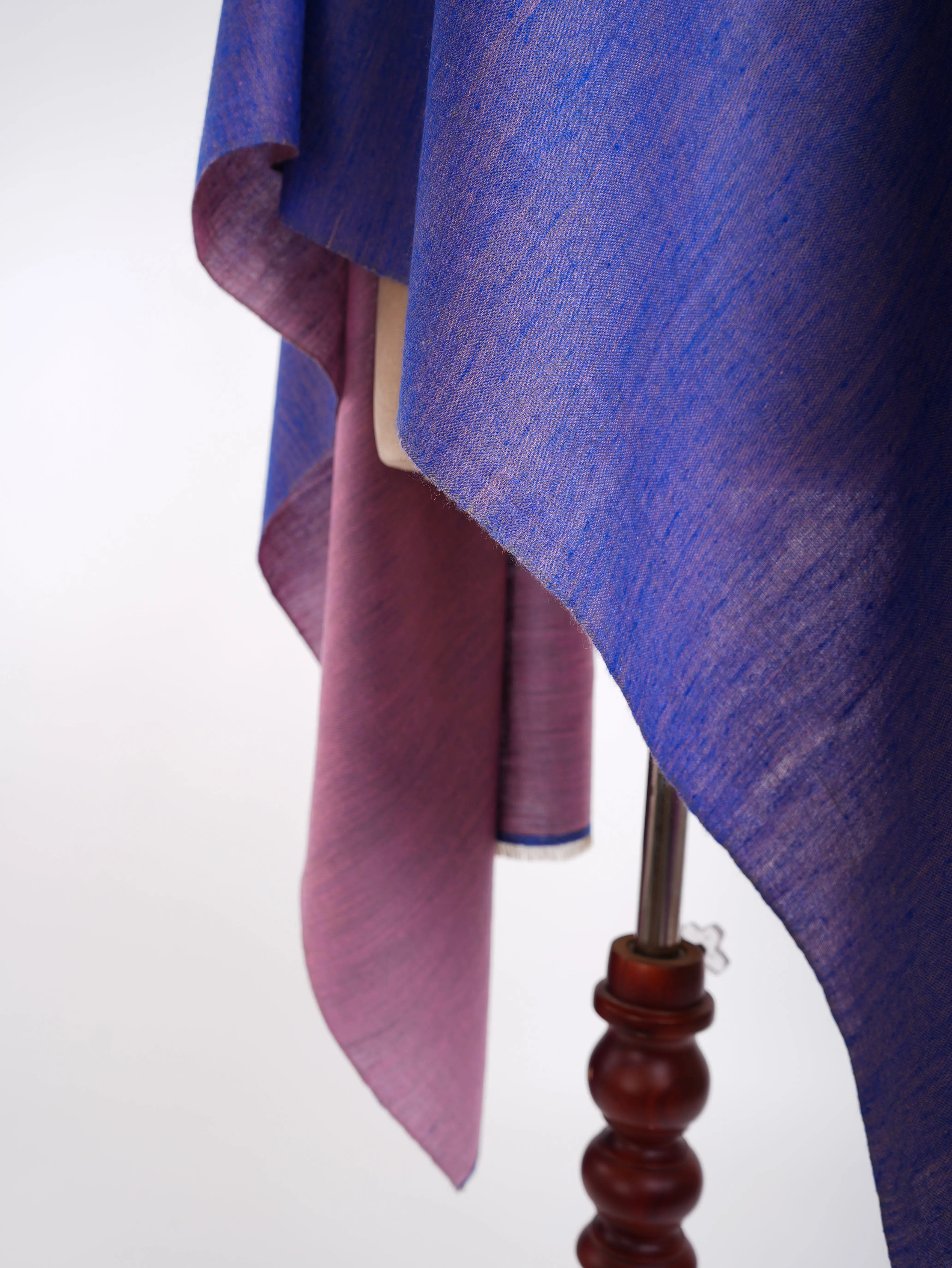 Blue and Pink Dorukha Cashmere Scarf Shahkaar