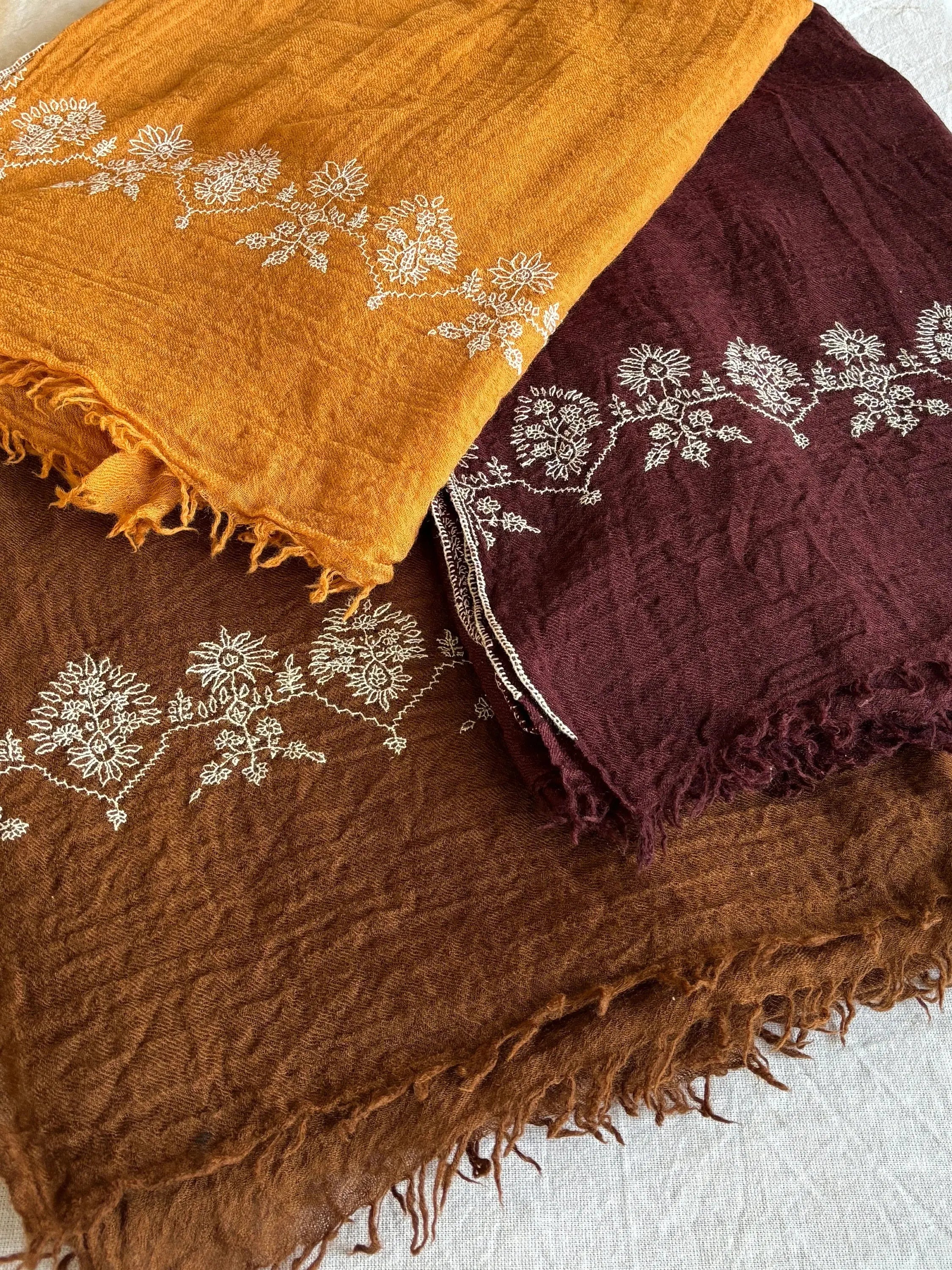 Boiled Wool Embroidered Shawls Shahkaar