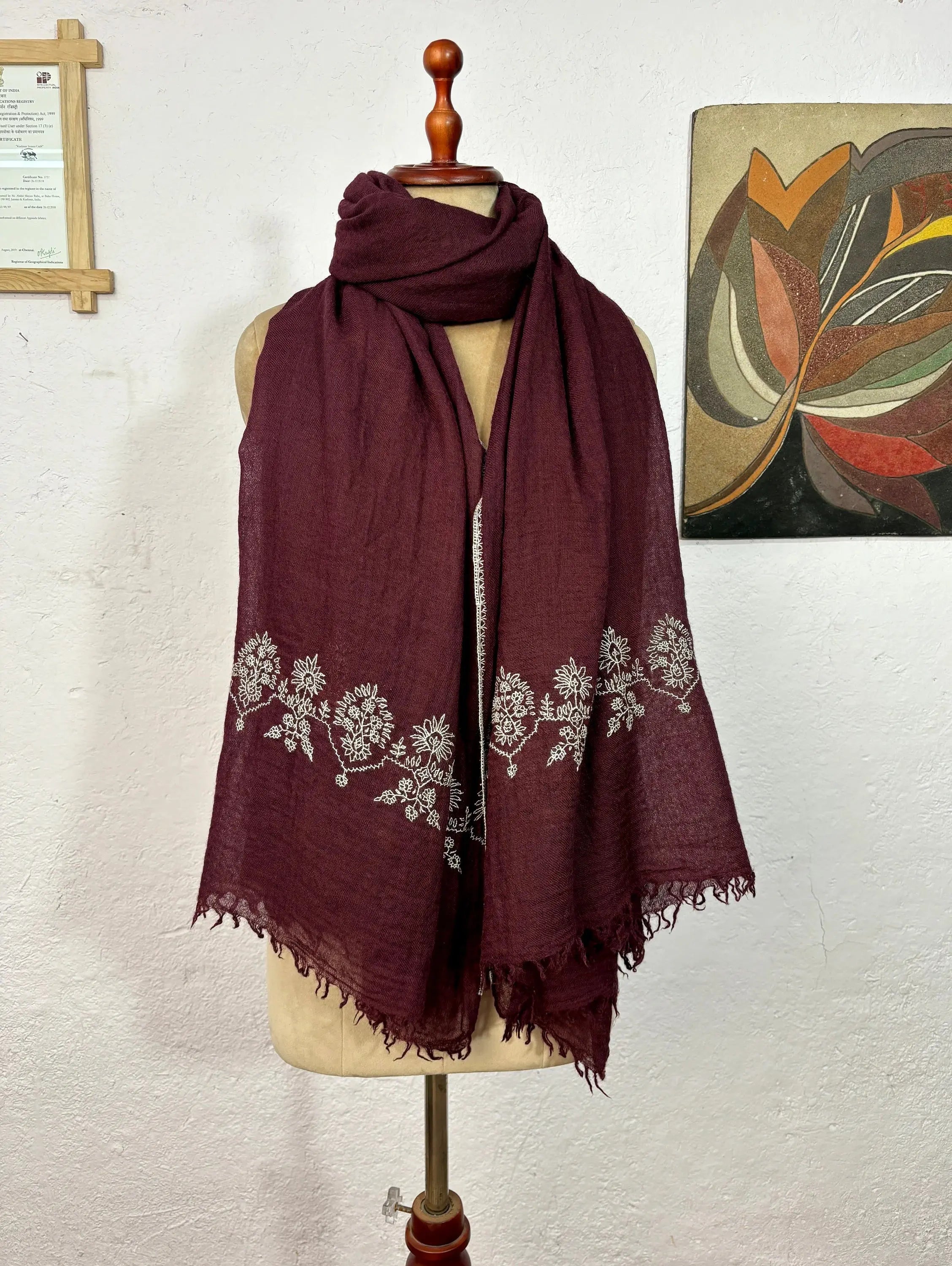 Boiled Wool Embroidered Shawls Shahkaar