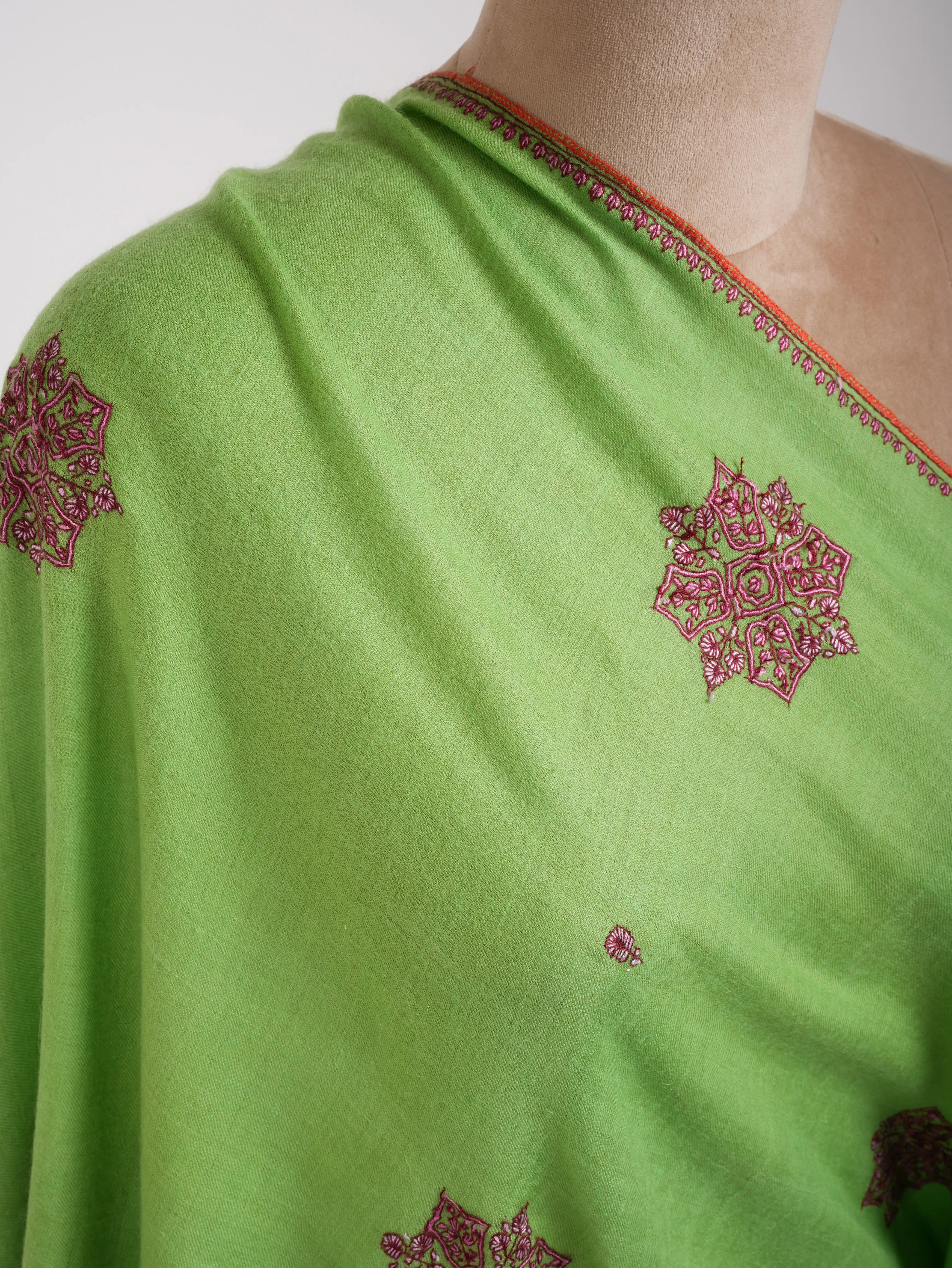 Booti Embroidered Love Bird Color Pure Pashmina Shawl Shahkaar