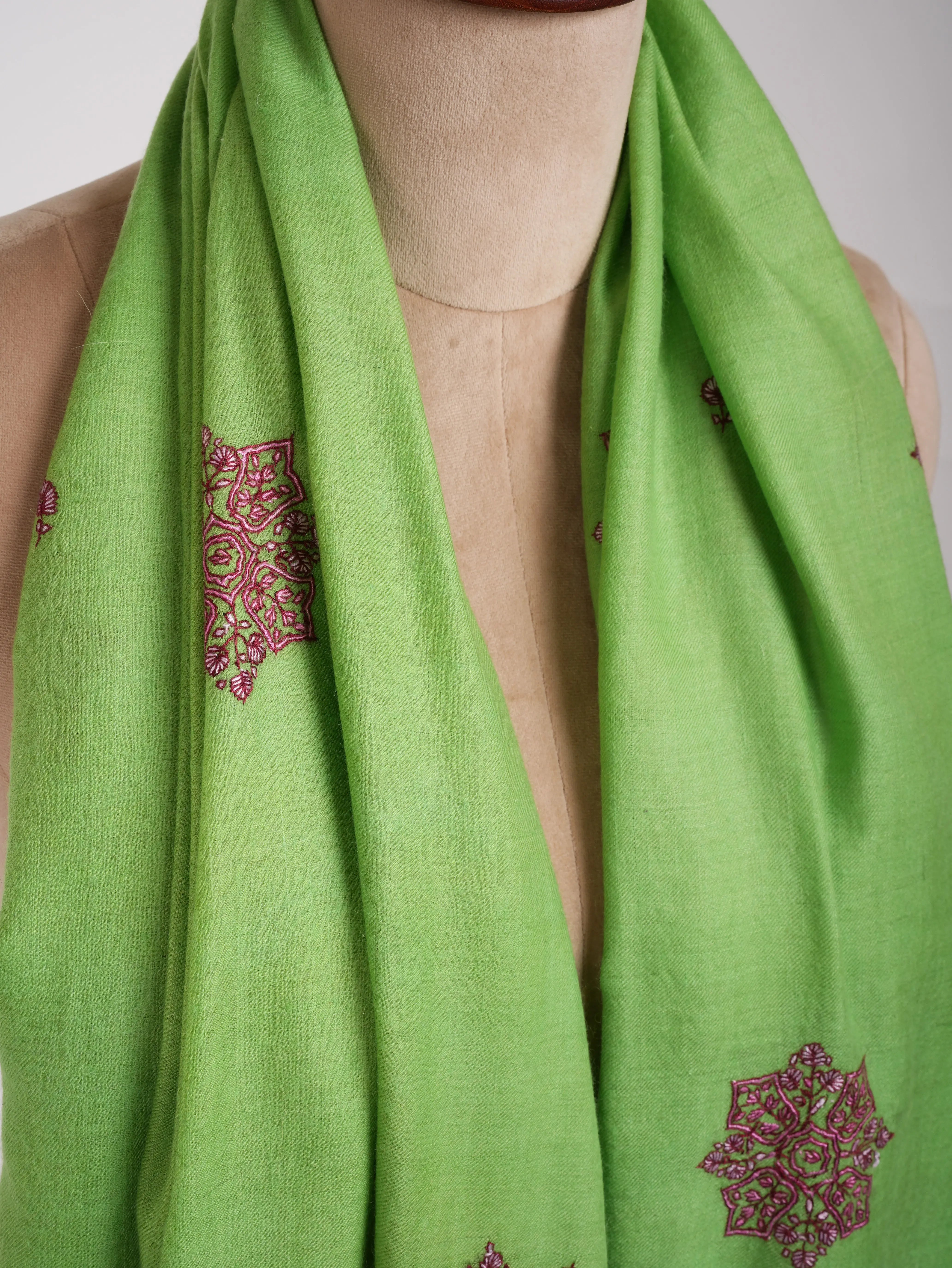 Booti Embroidered Love Bird Color Pure Pashmina Shawl Shahkaar