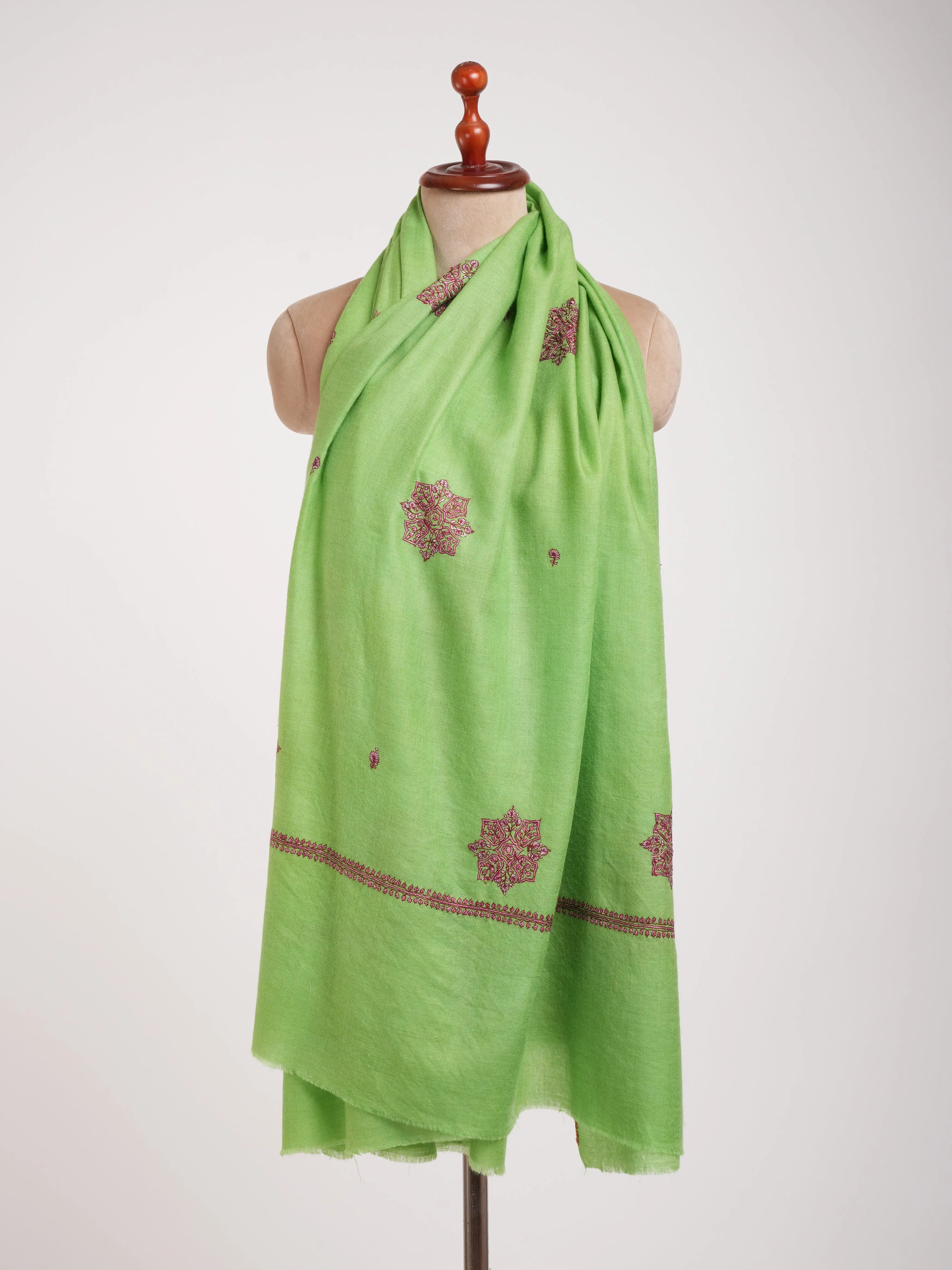 Booti Embroidered Love Bird Color Pure Pashmina Shawl Shahkaar
