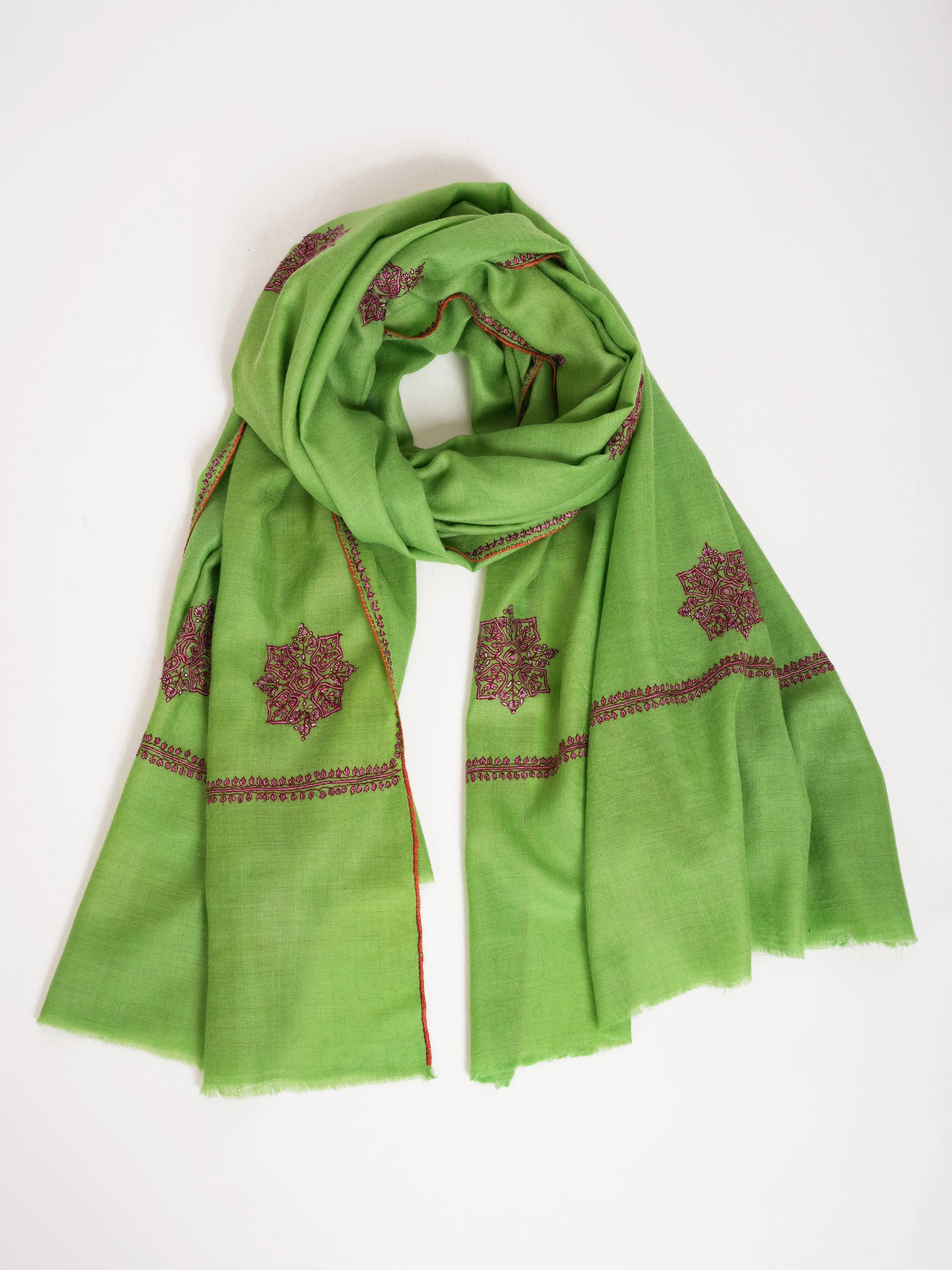 Booti Embroidered Love Bird Color Pure Pashmina Shawl Shahkaar