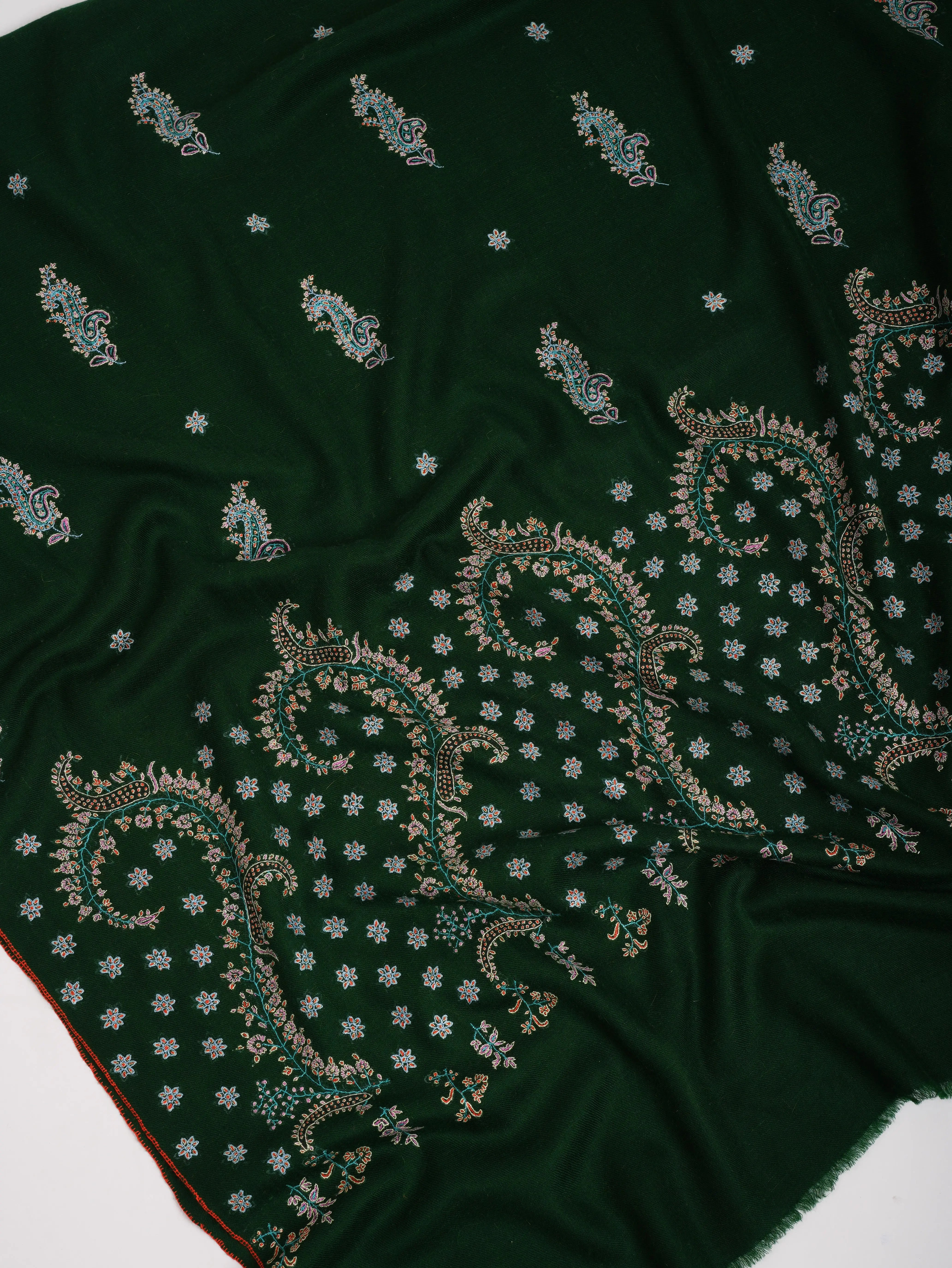Bottle Green Soft Premium Pashmina Shawl Shahkaar